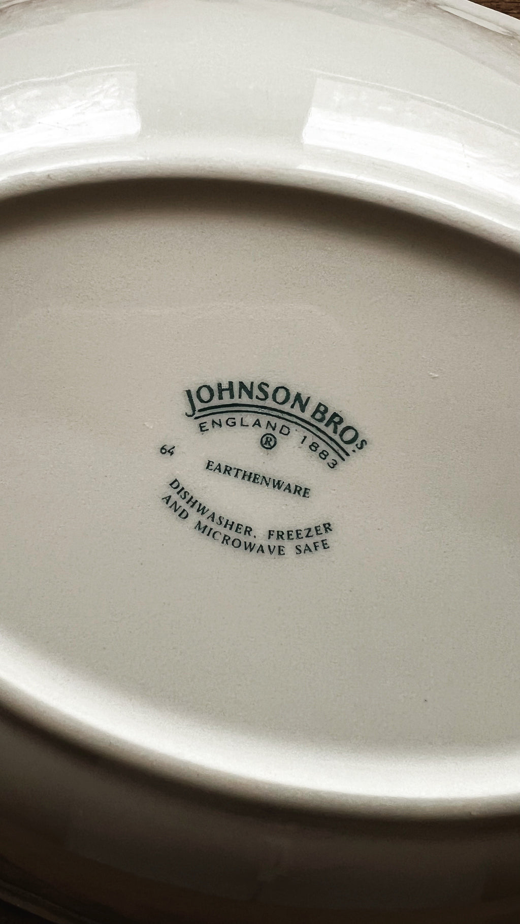 Vintage Johnson Brothers Indies Pink Oval Vegetable Bowl