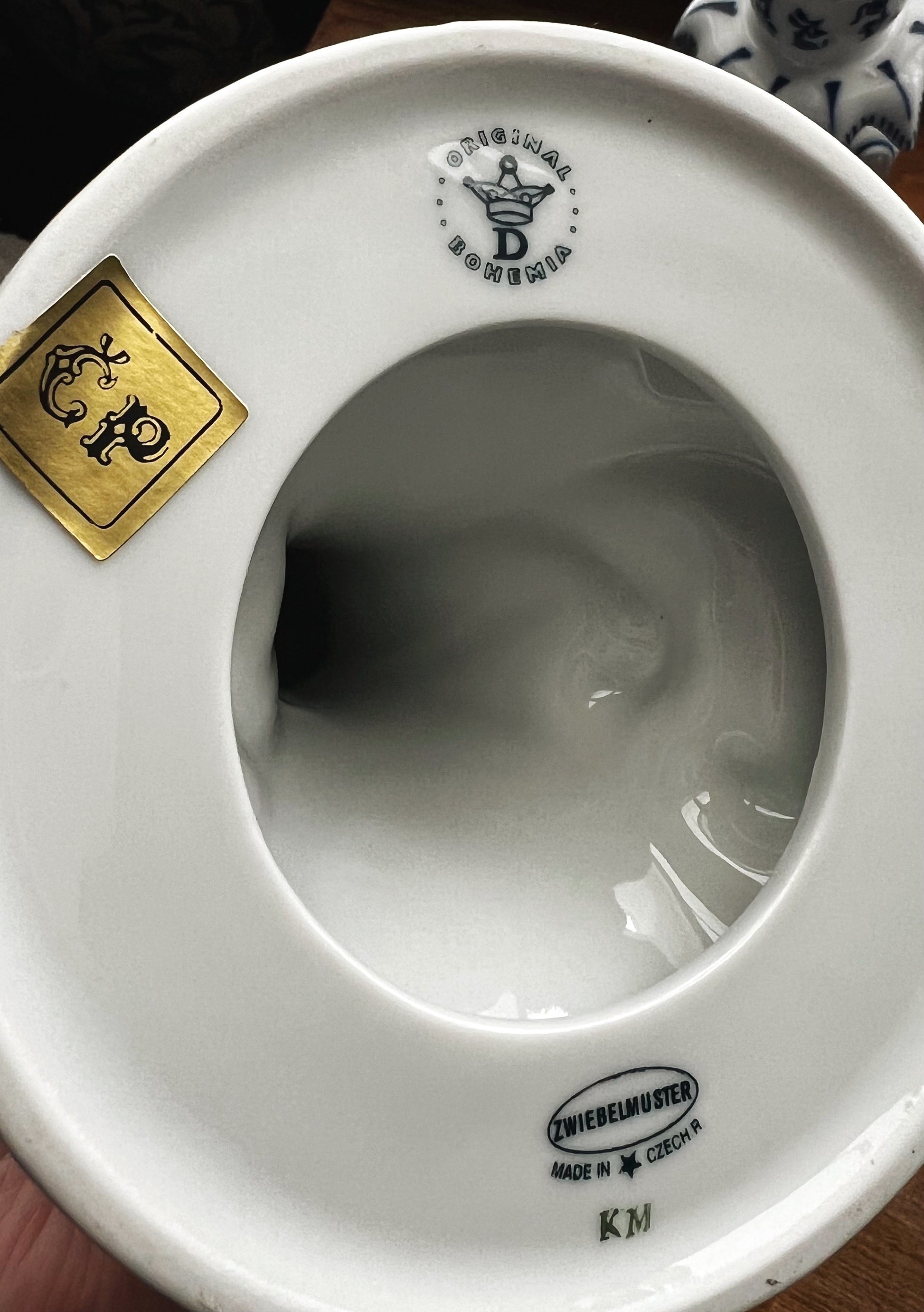 Vintage Zwiebelmuster Czech Republic Blue and White Taper Candleholders