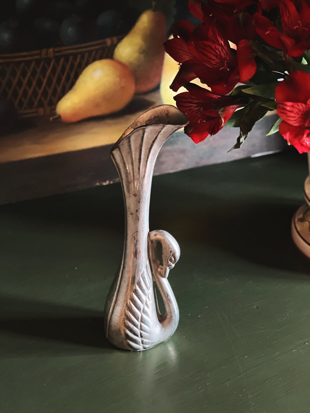 Vintage Silver Swan Bud Vase