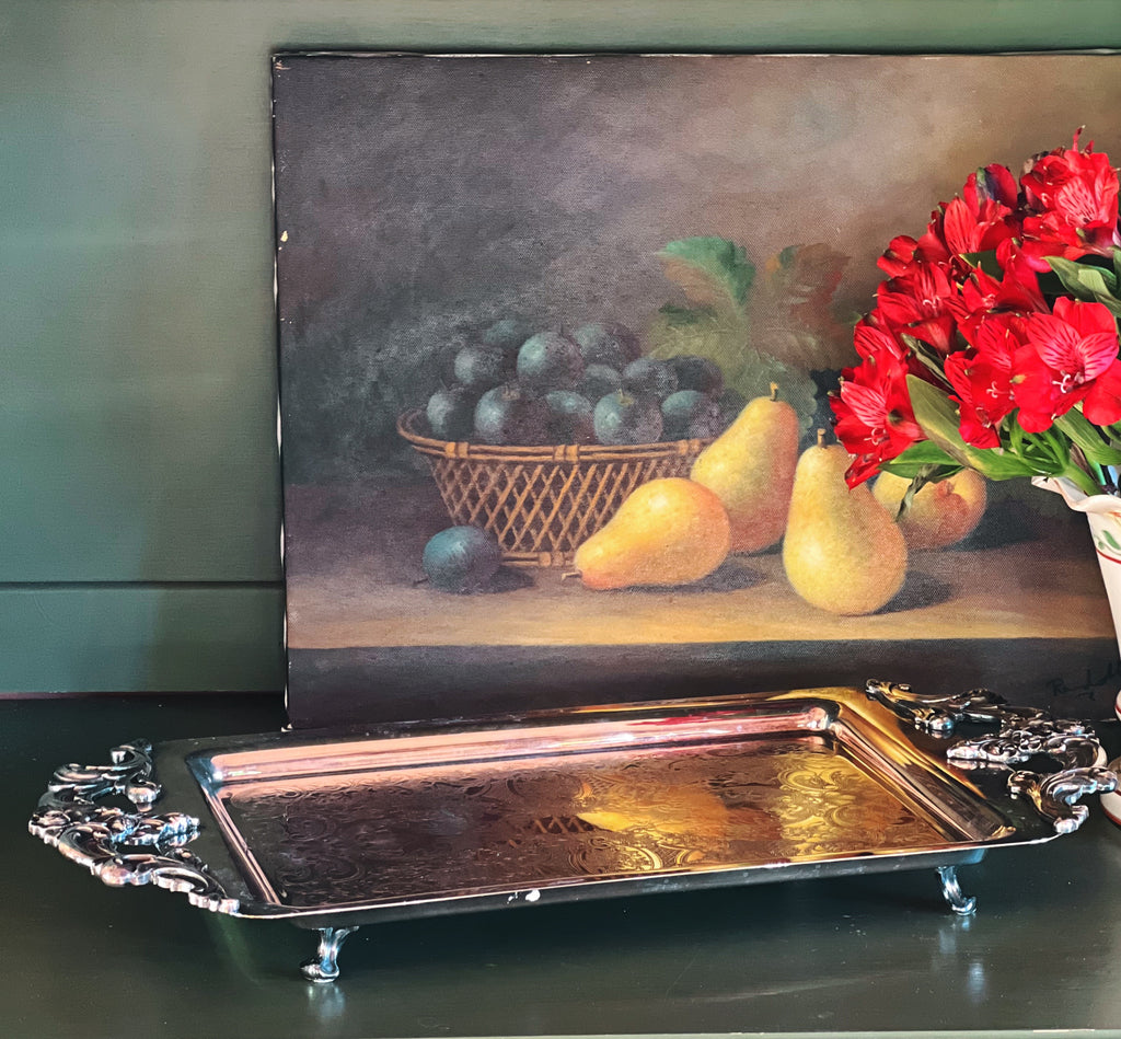 Vintage Lunt Silver Footed Serving Tray