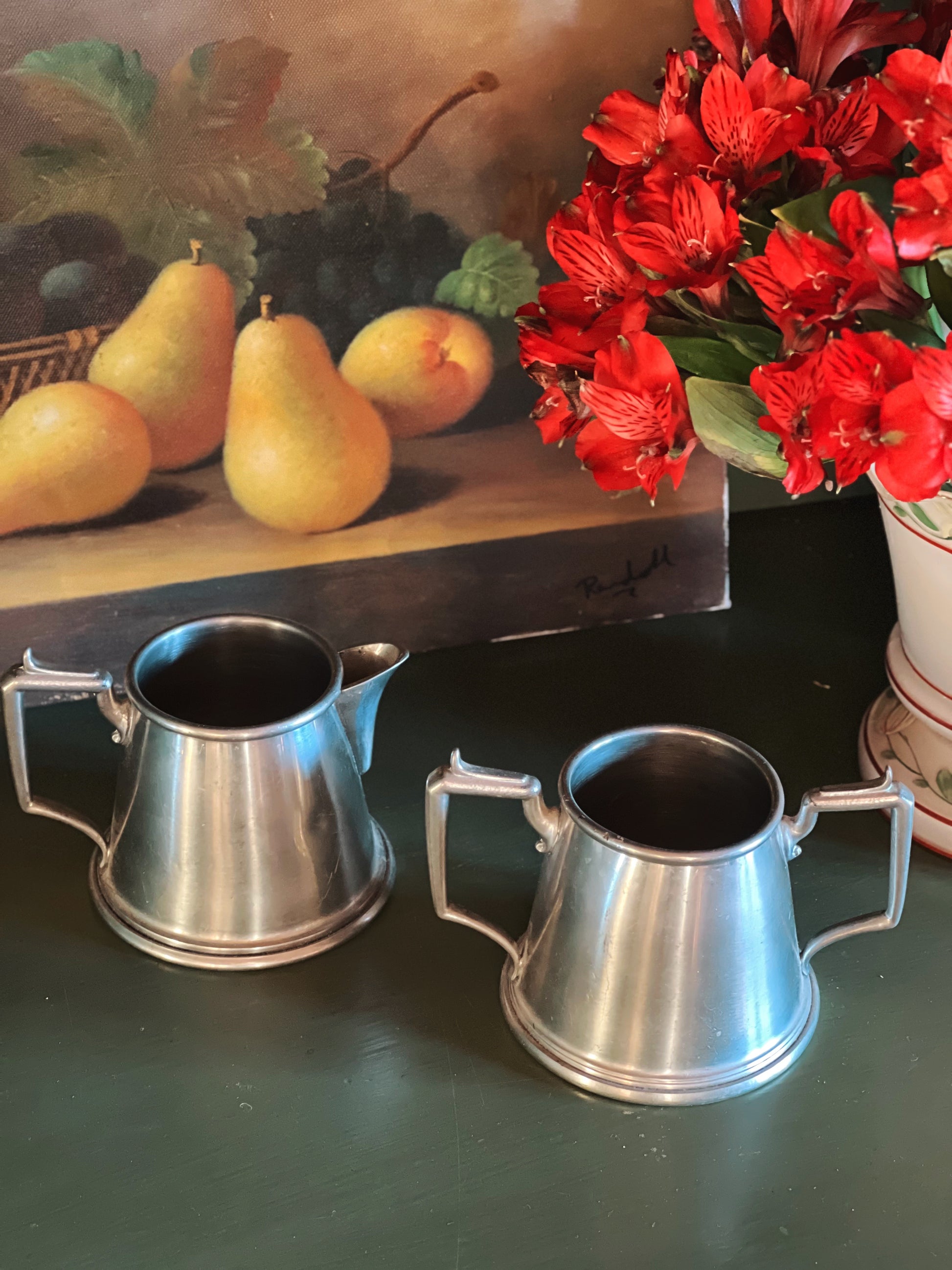 Vintage Tennessee Pewter 1996 Sugar Bowl & Creamer Set