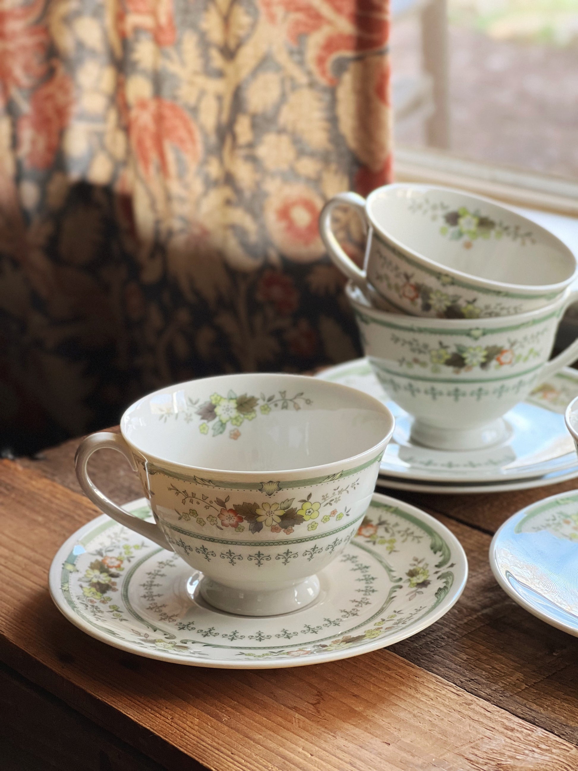 Vintage Royal Doulton Provencal Flat Cup & Saucer Set