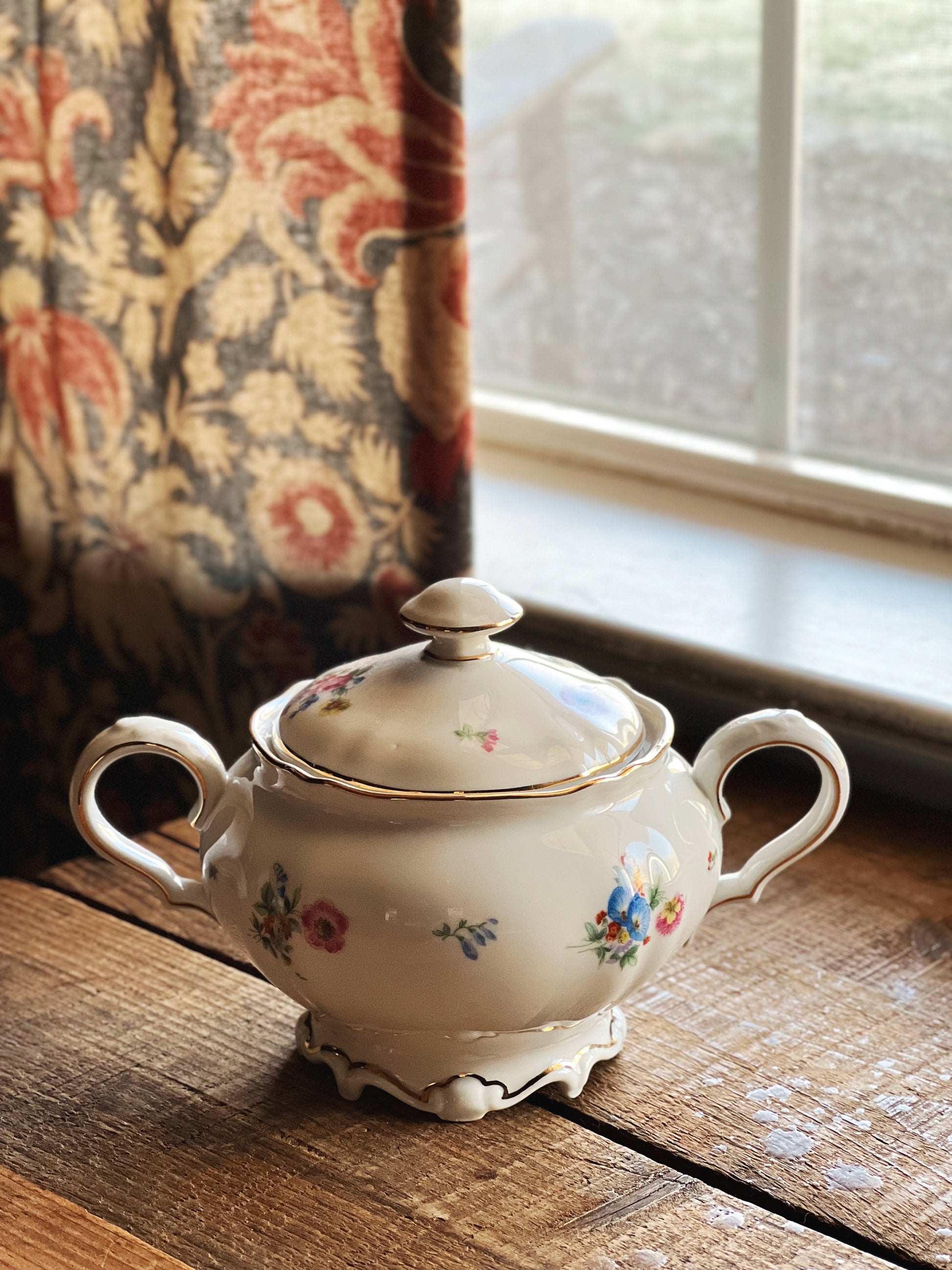 Vintage Hutschenreuther Bavaria Germany The Franklin Sugar Bowl