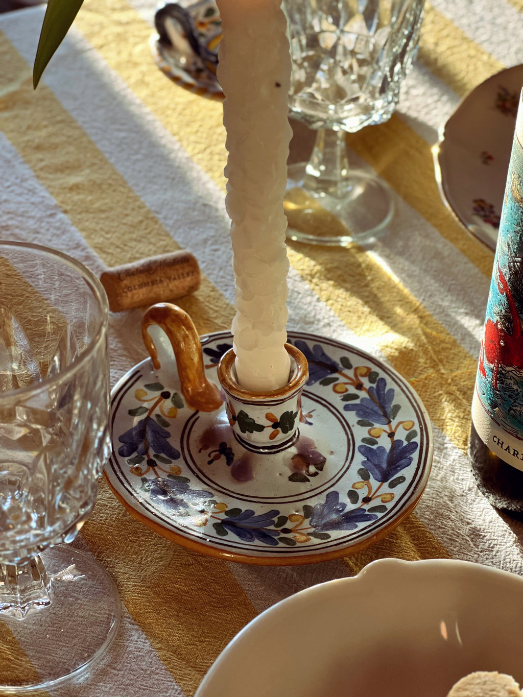 Hand Painted Vintage Candle Ring