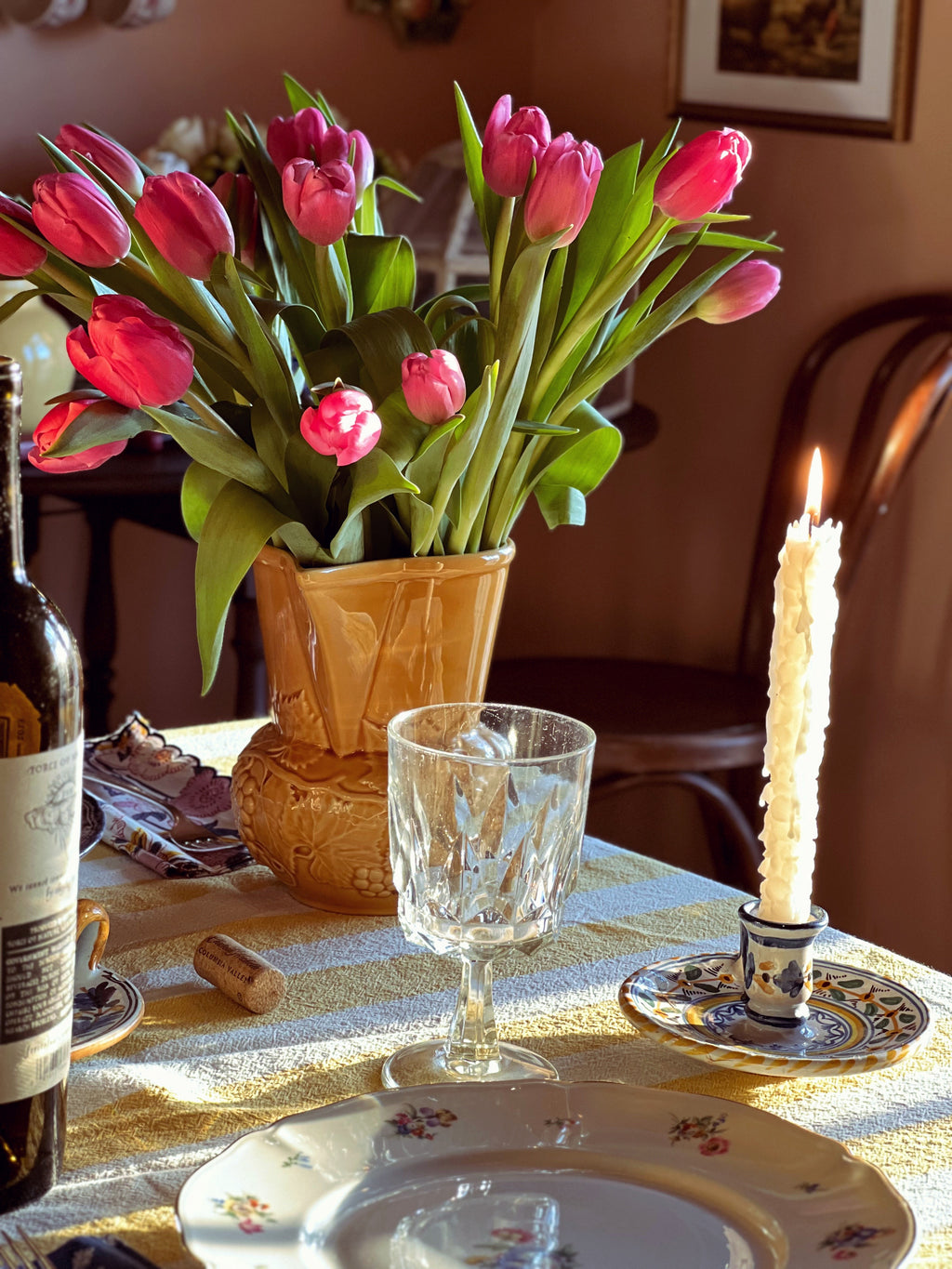 Hand Painted Vintage Candle Ring