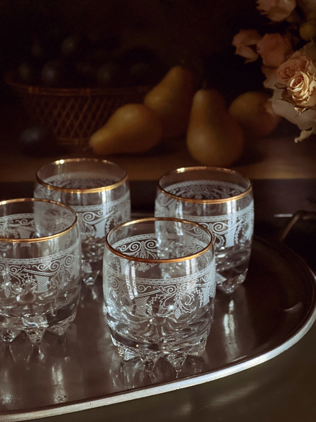 Vintage Set of 6 Cellini Double Old Fashioned Glasses