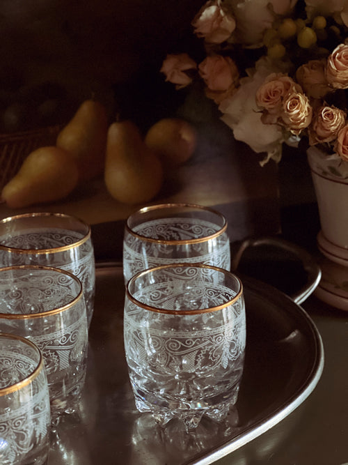 Vintage Set of 6 Cellini Double Old Fashioned Glasses