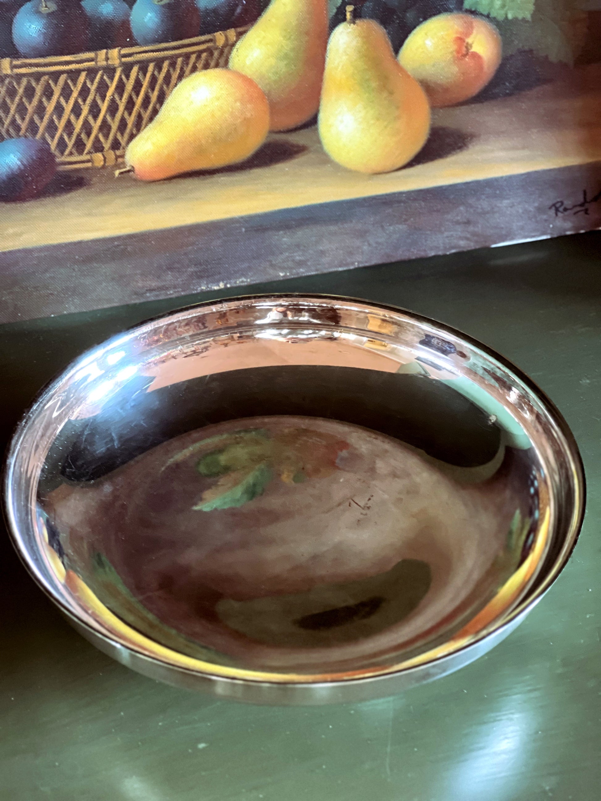 Vintage Wm A Rogers Round Footed Silver Serving Bowl