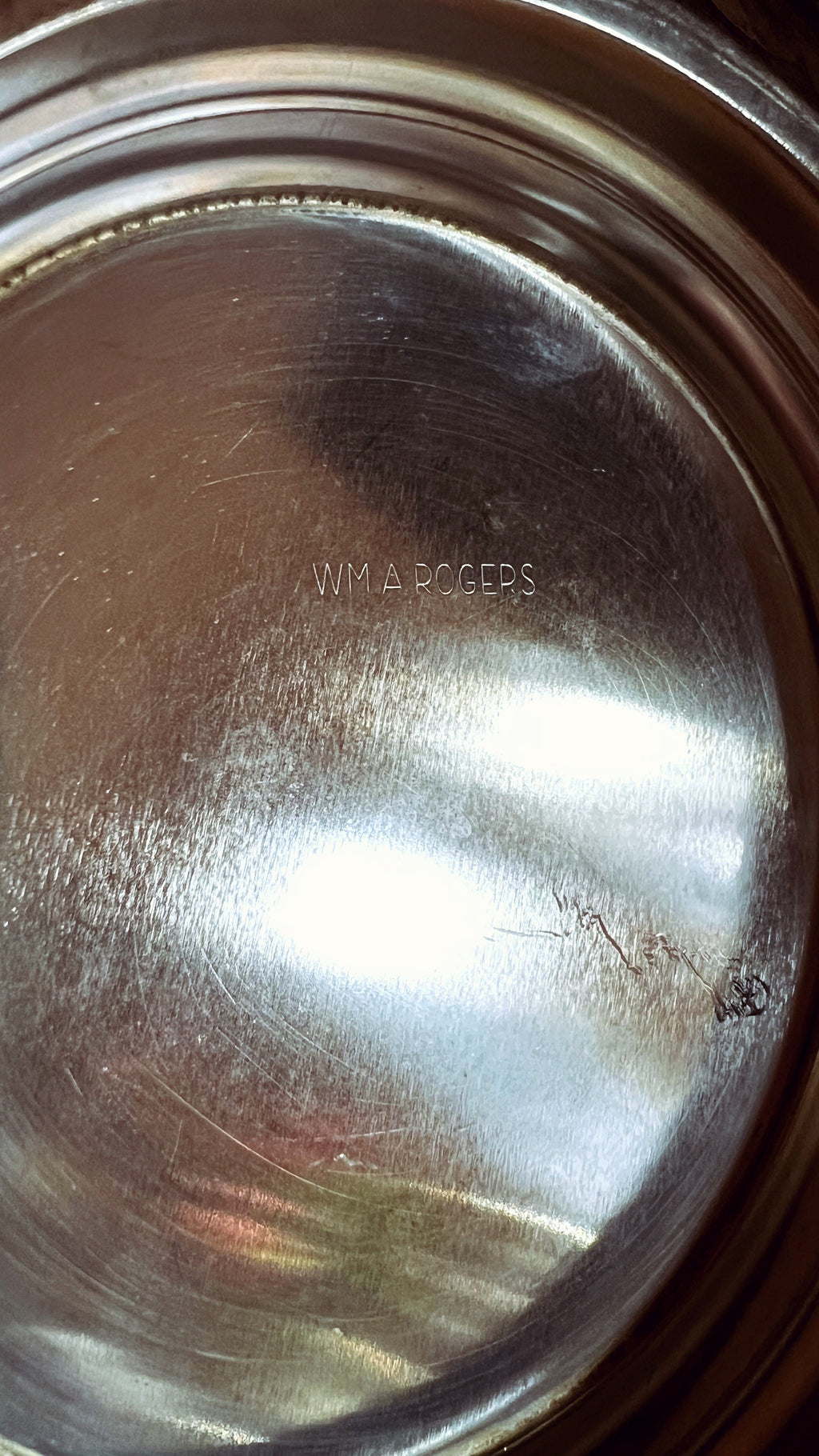 Vintage Wm A Rogers Round Footed Silver Serving Bowl