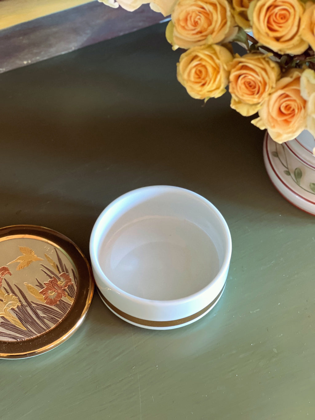 Vintage Hand Painted The Art of Chokin Japan Trinket Box