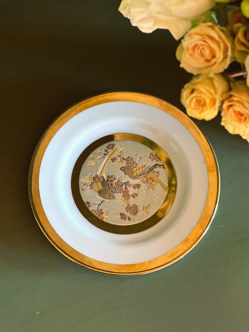 Vintage Hand Painted The Art of Chokin Japan Porcelain Plate