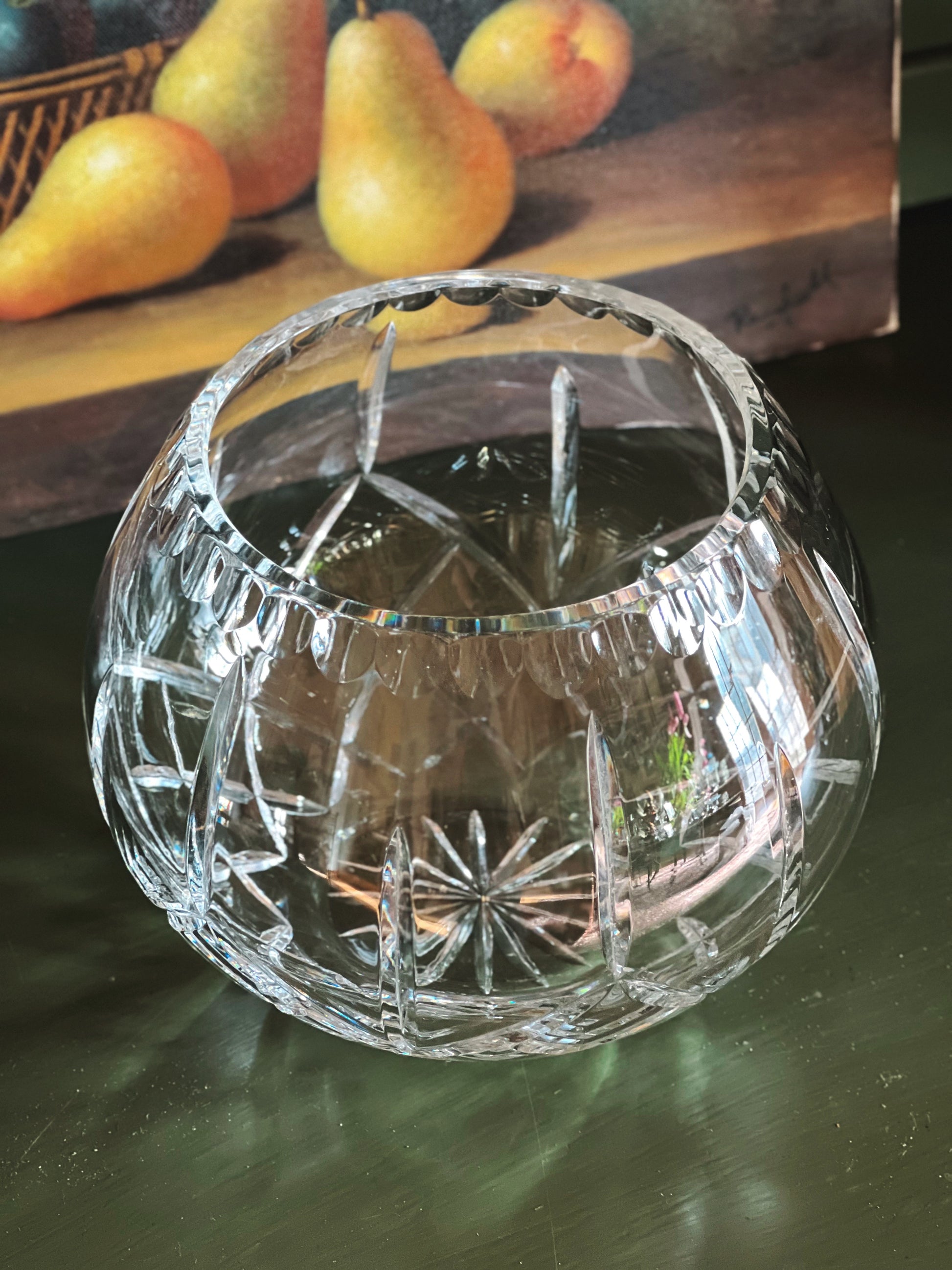 Vintage Round Crystal Bowl