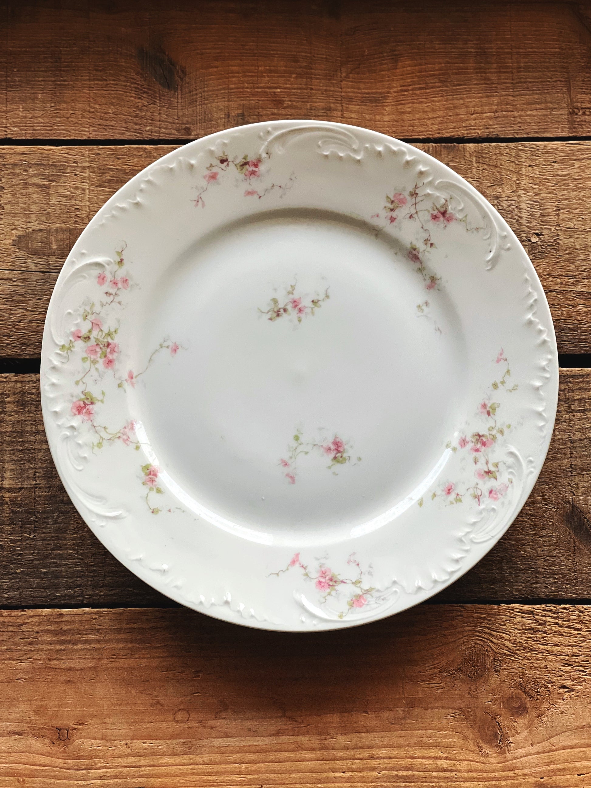 Antique Theodore Haviland Limoges Pink Floral Salad Plate