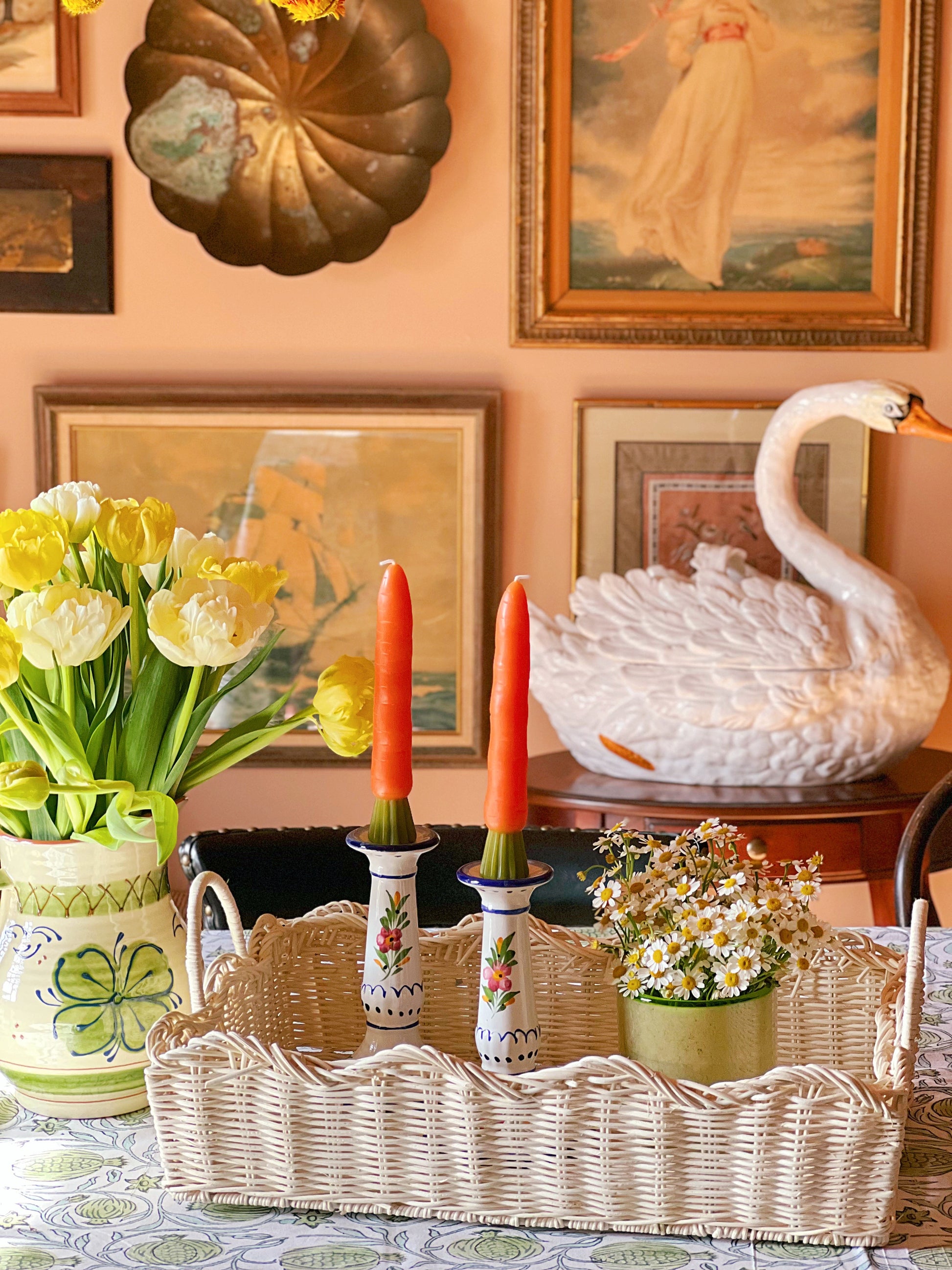 White Wicker Serving Tray