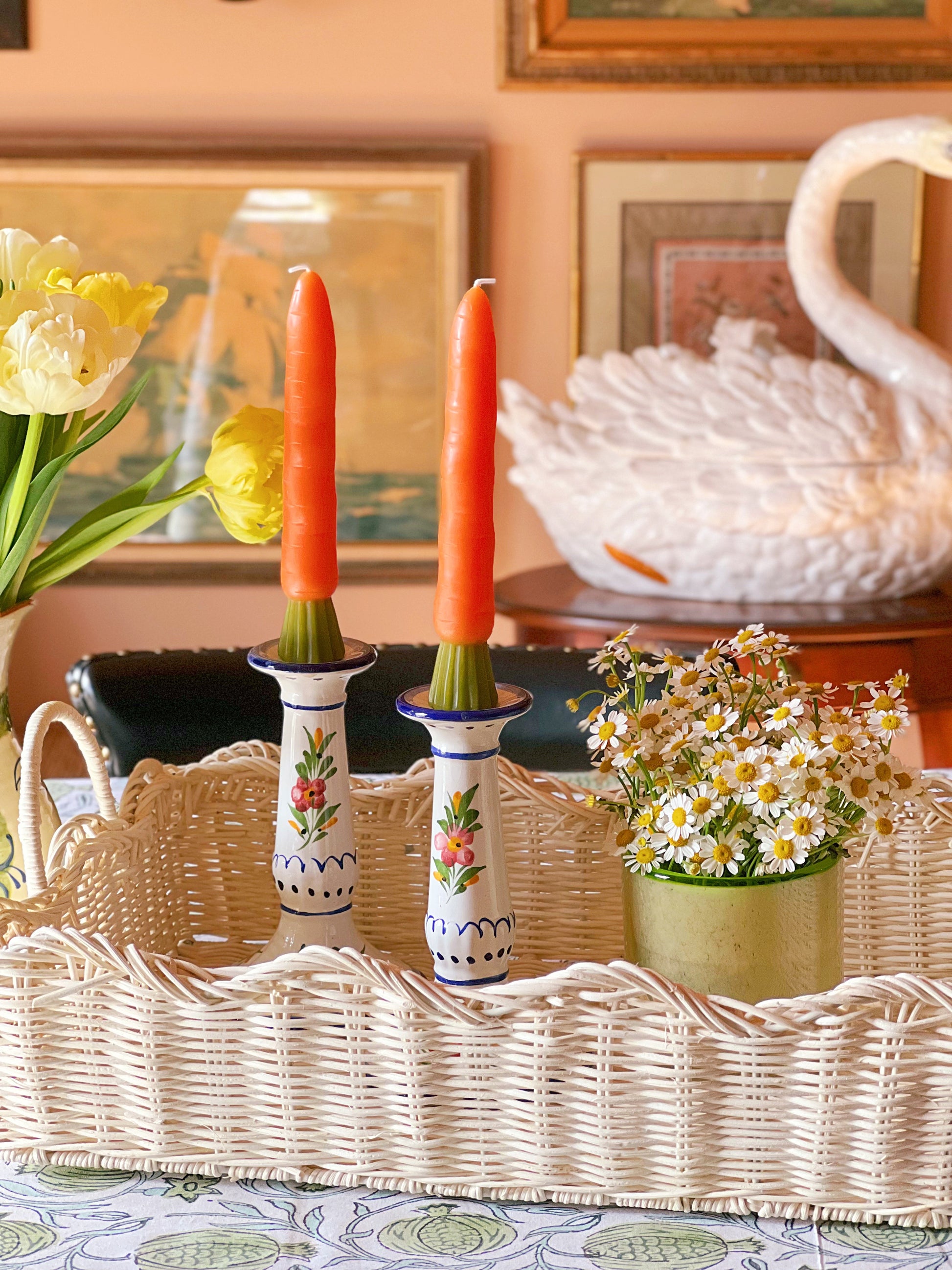 White Wicker Serving Tray