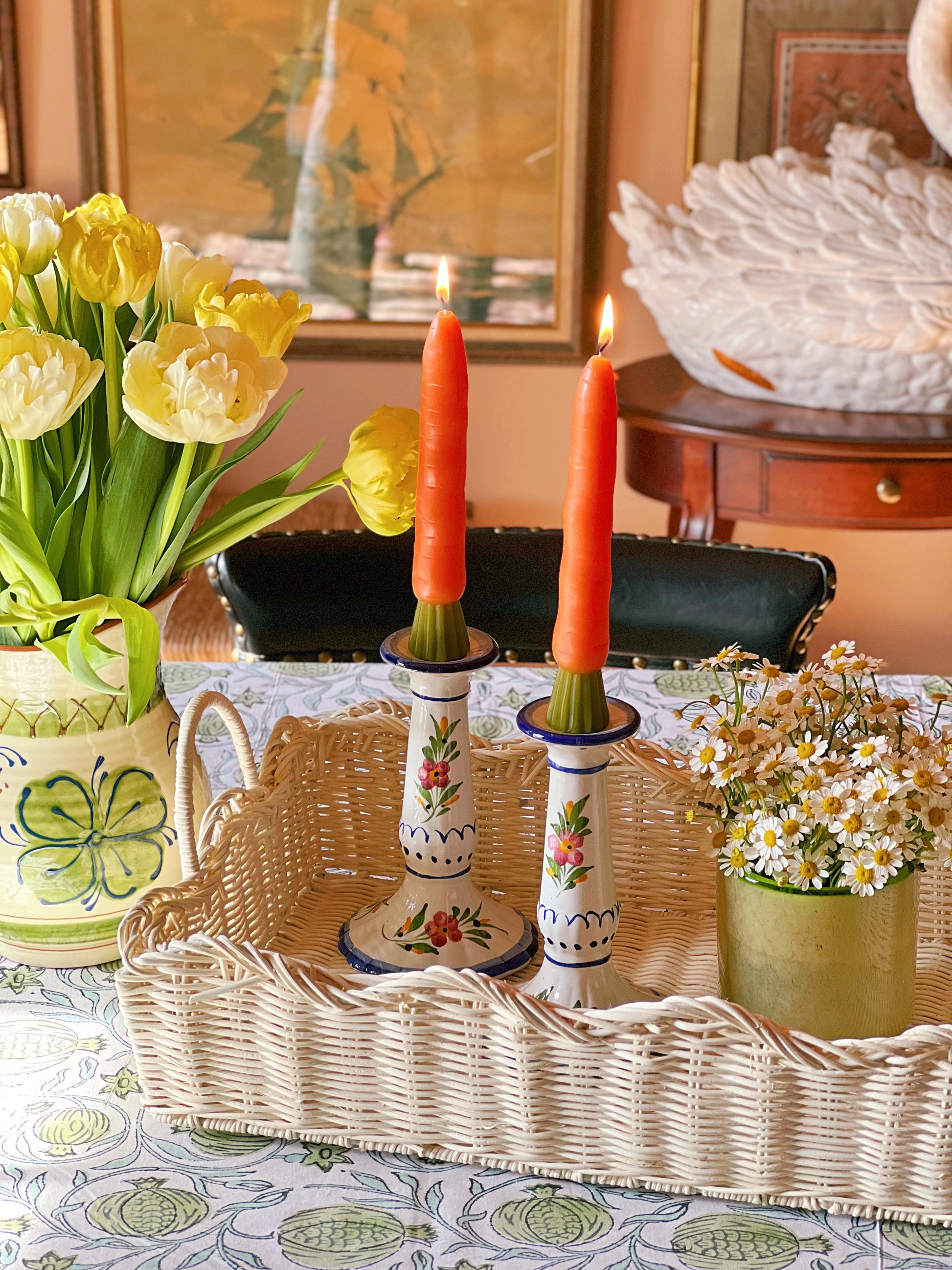White Wicker Serving Tray