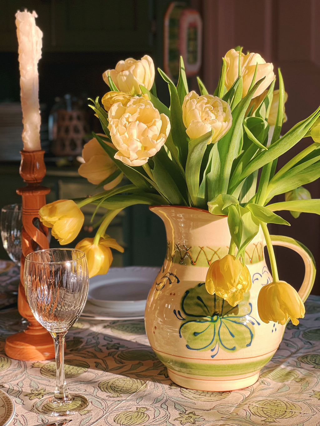 Hand Painted Pitcher Made in Portugal