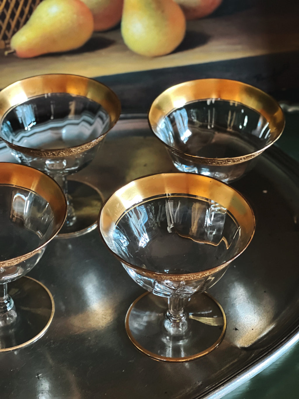 Vintage Tiffin Franciscan Rambler Rose Champagne Coupe