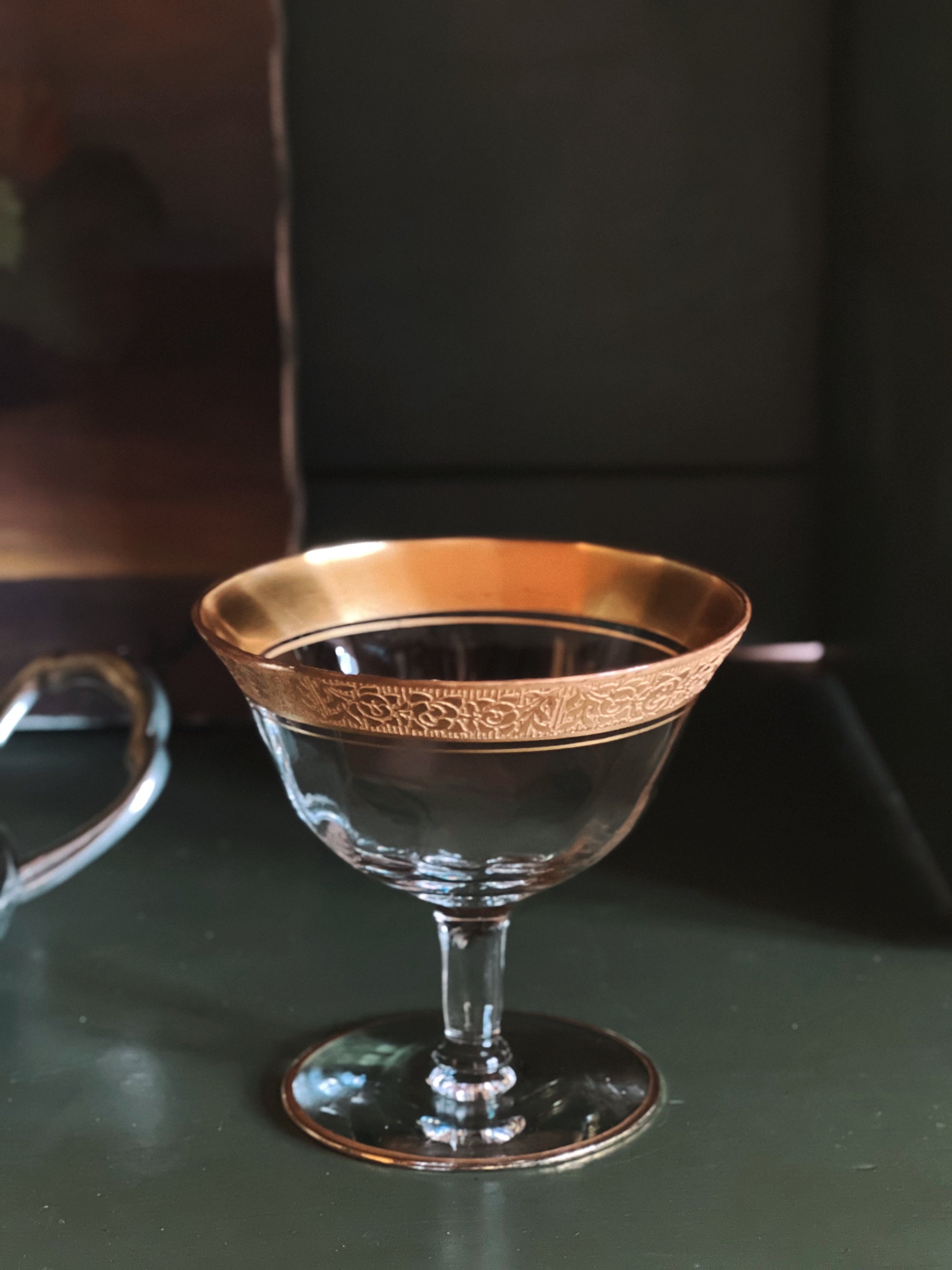 Vintage Tiffin Franciscan Rambler Rose Champagne Coupe