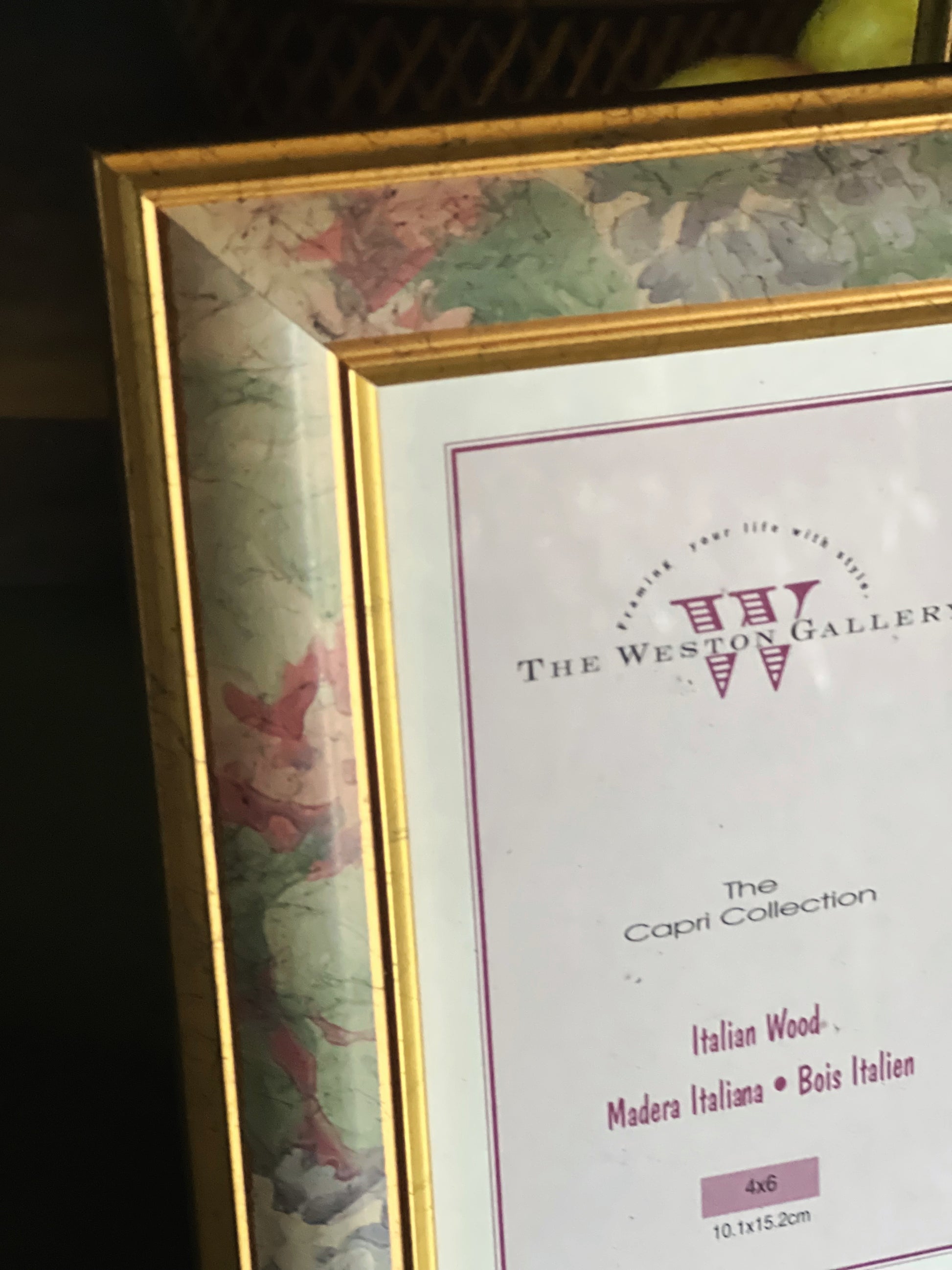 Pair of Vintage Italian Wood 4x6 Photo Frames