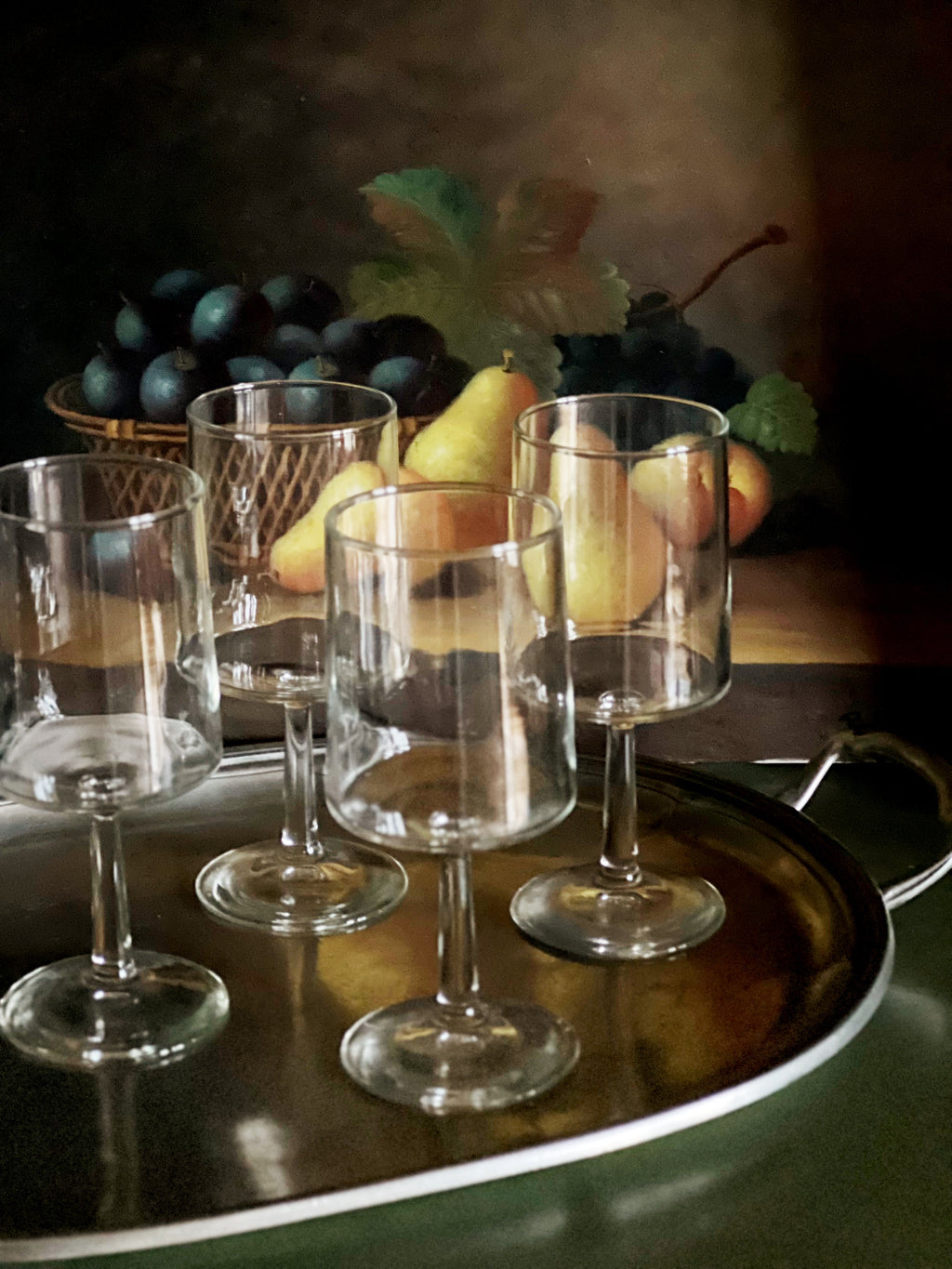 Vintage Set of 4 Crystal Wine Glasses