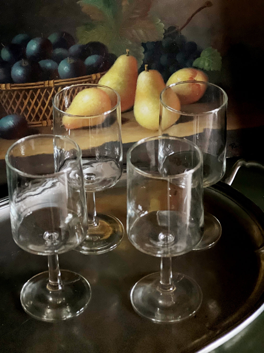 Vintage Set of 4 Crystal Wine Glasses