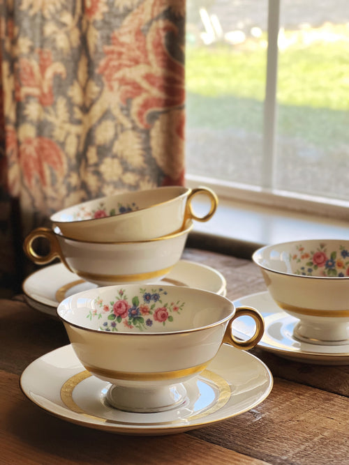 Vintage Theodore Haviland New York Gainsborough Teacup & Saucer Set