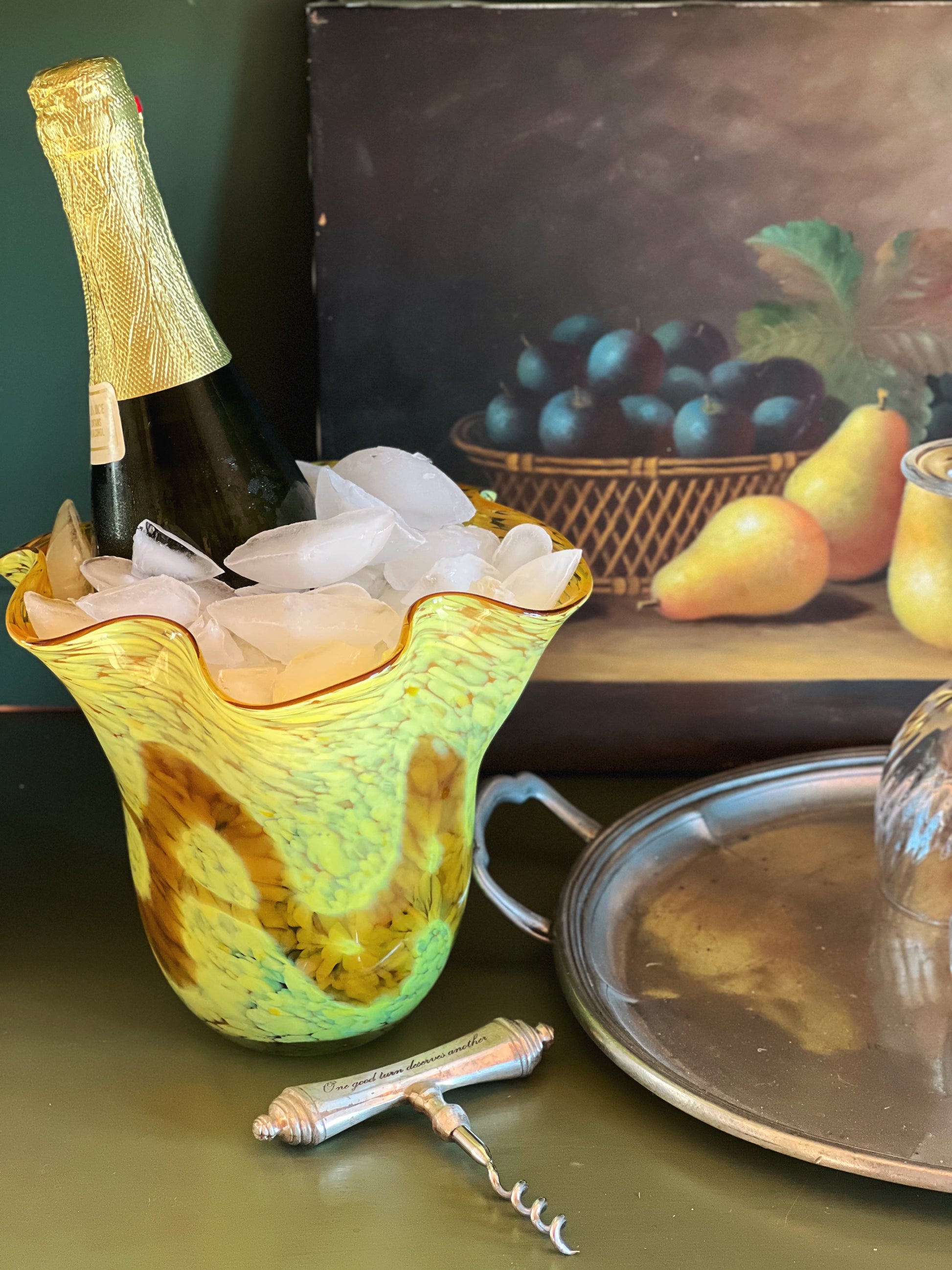 Murano Style Fluted Vase