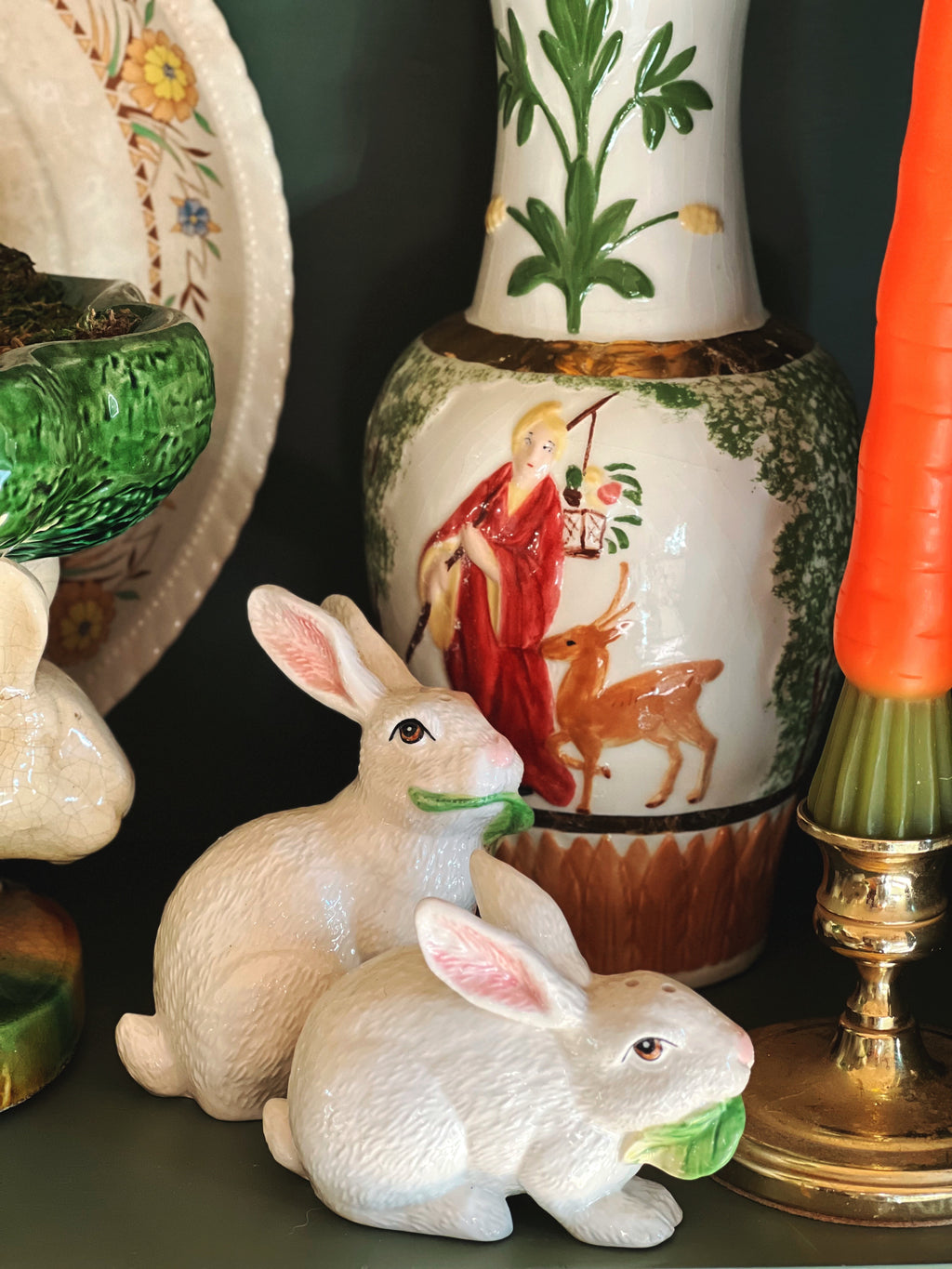 Vintage Fitz & Floyd Pair of Rabbit Salt & Pepper Shakers