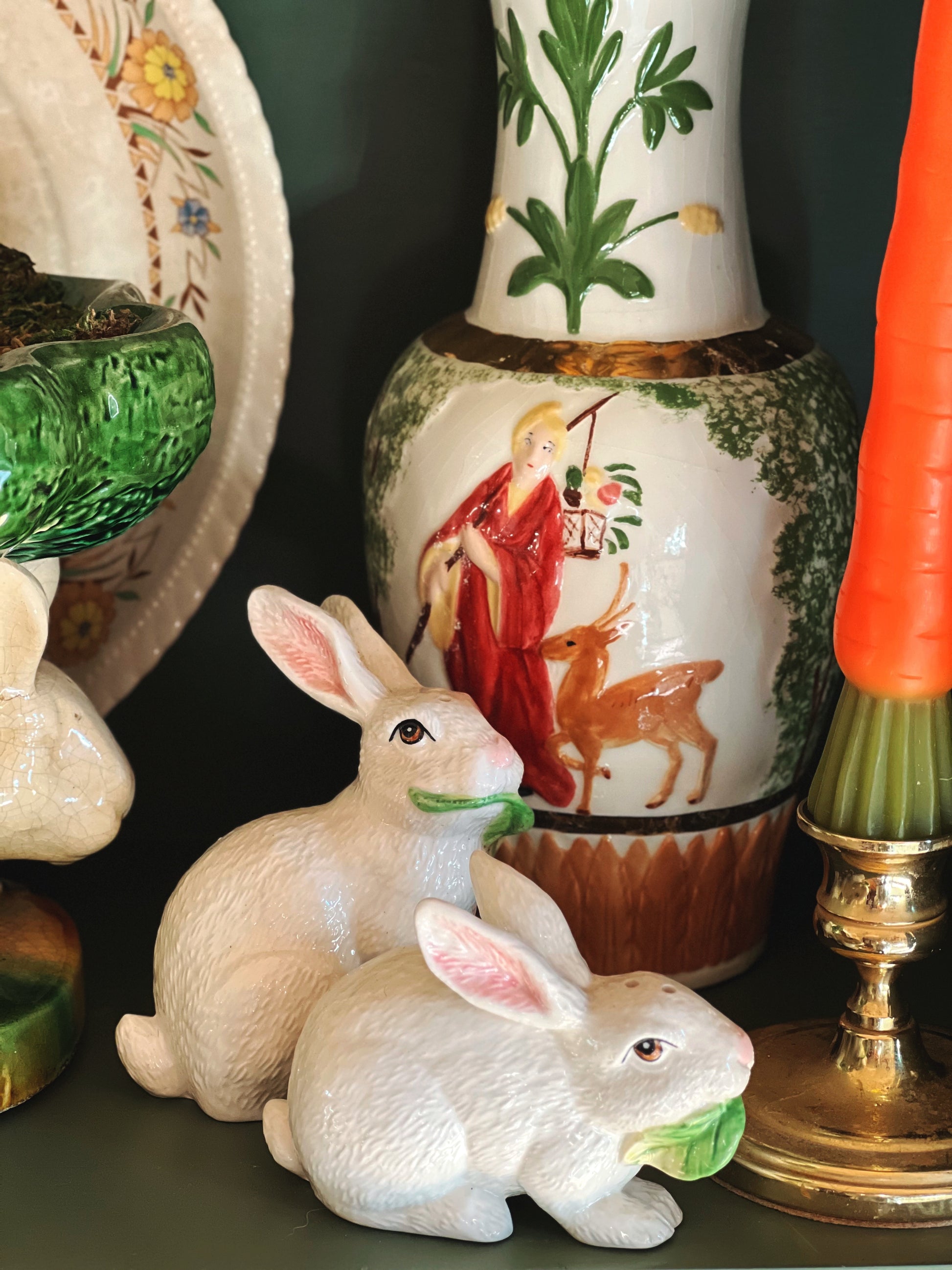 Vintage Fitz & Floyd Pair of Rabbit Salt & Pepper Shakers