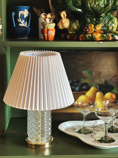 Vintage Cut Glass Gold Table Lamp