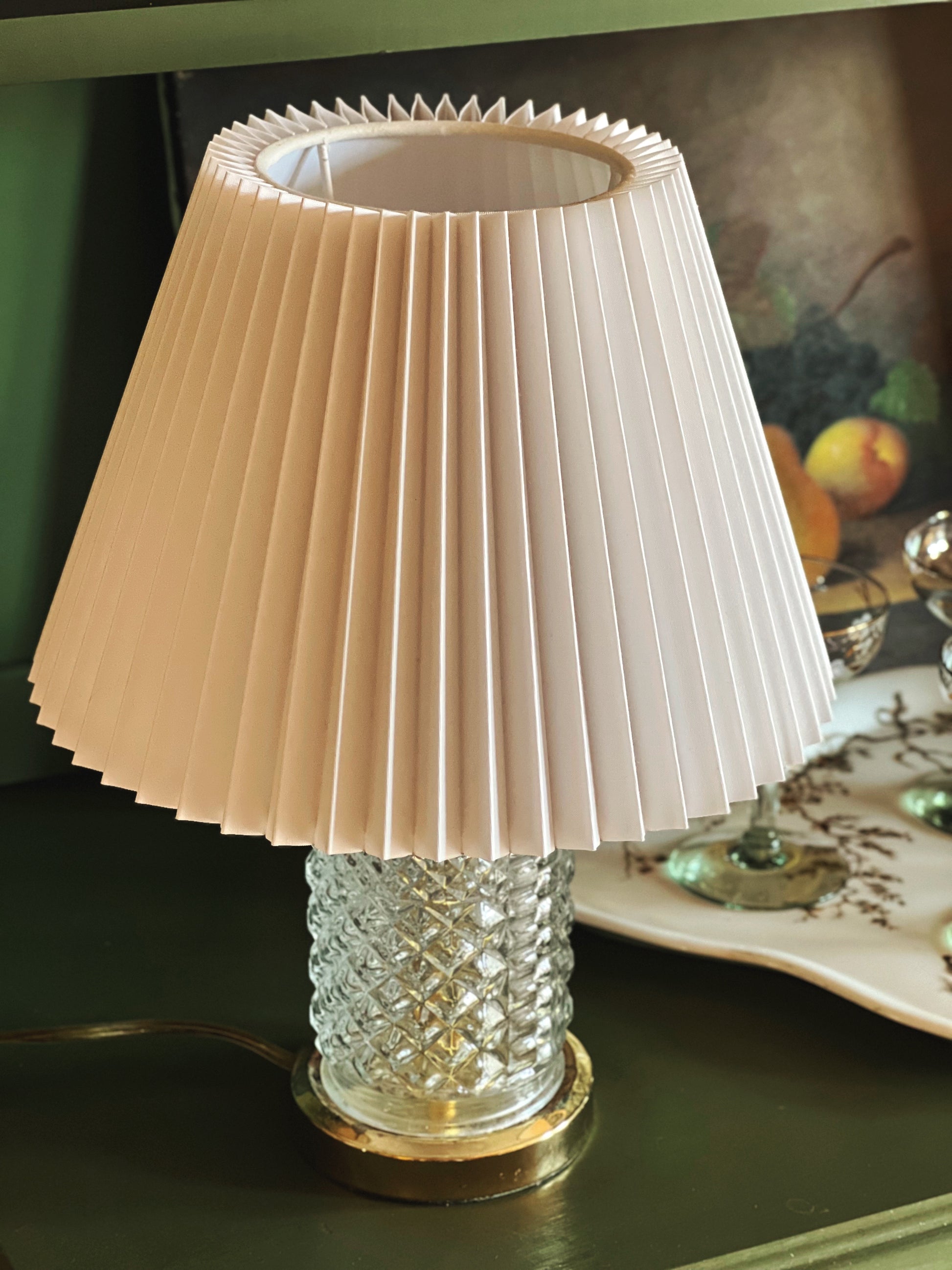 Vintage Cut Glass Gold Table Lamp