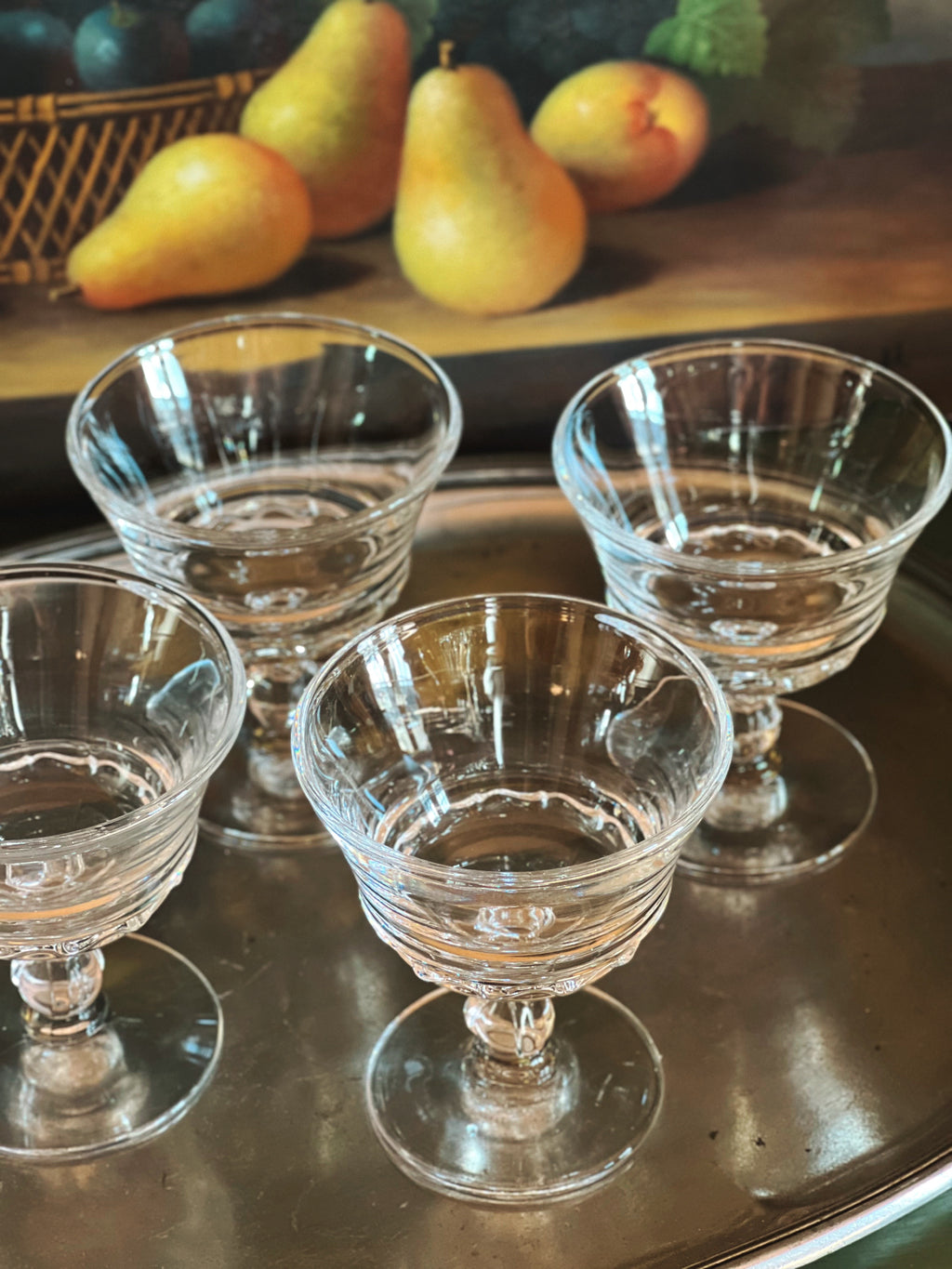 Set of 4 Vintage Fostoria Century Champagne Coupe Glasses | Classic Stemware