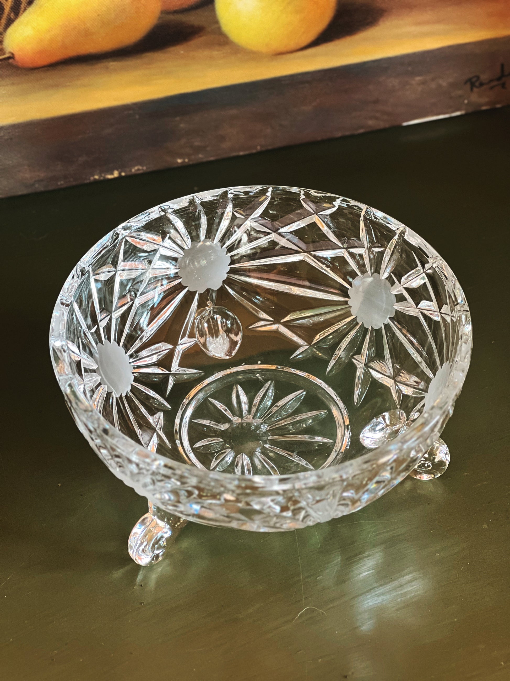 Vintage Footed Crystal Bowl