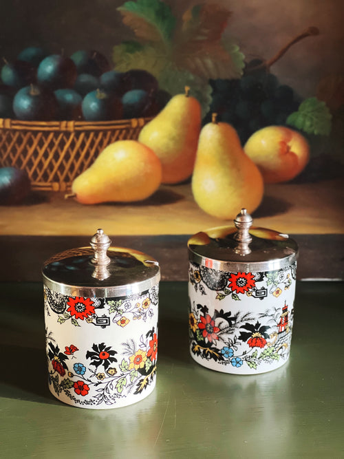 Vintage Jon Anton England Condiment Jar Honey Pot