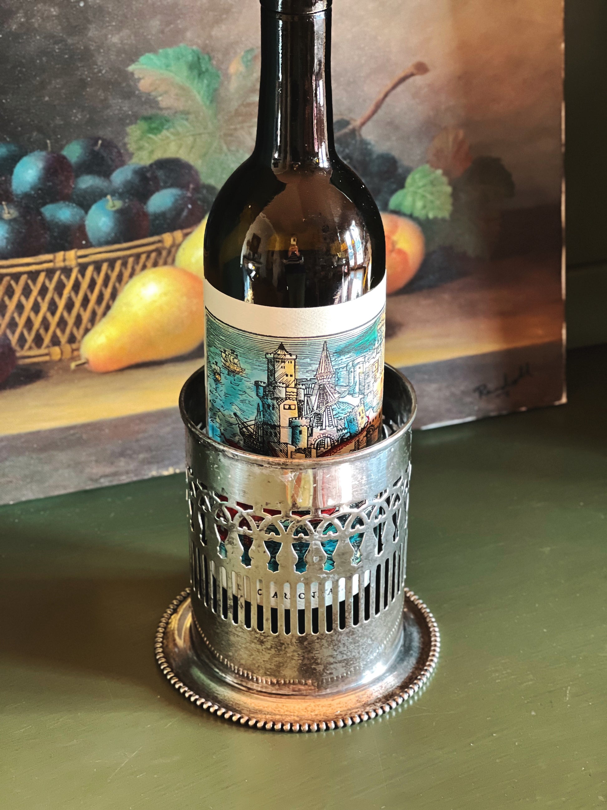 Vintage Federal Silver Co Silver Plated Wine Bottle Holder