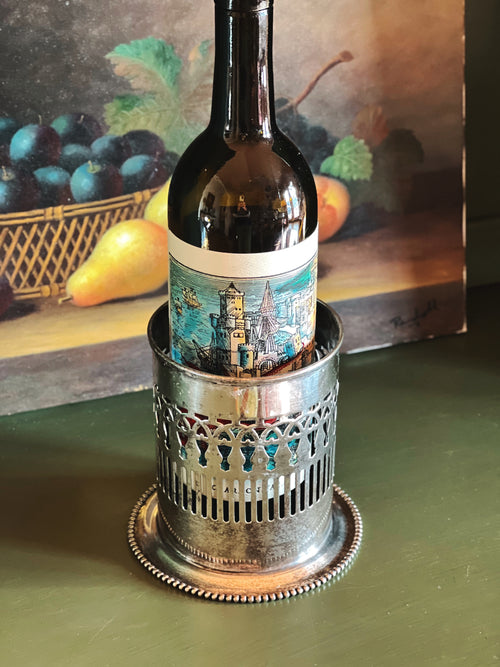 Vintage Federal Silver Co Silver Plated Wine Bottle Holder