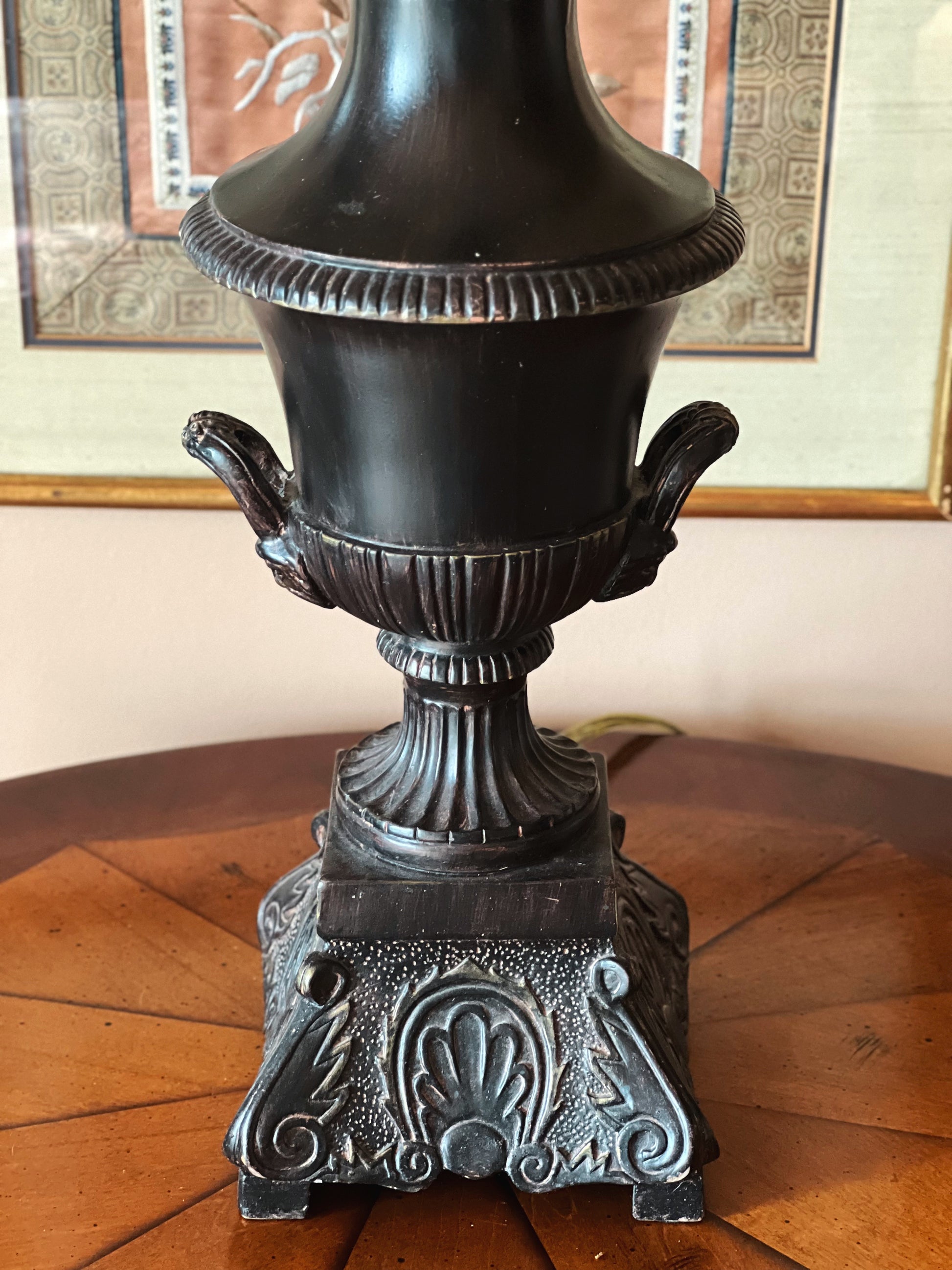 Vintage Neoclassical Metal Urn Table Lamp