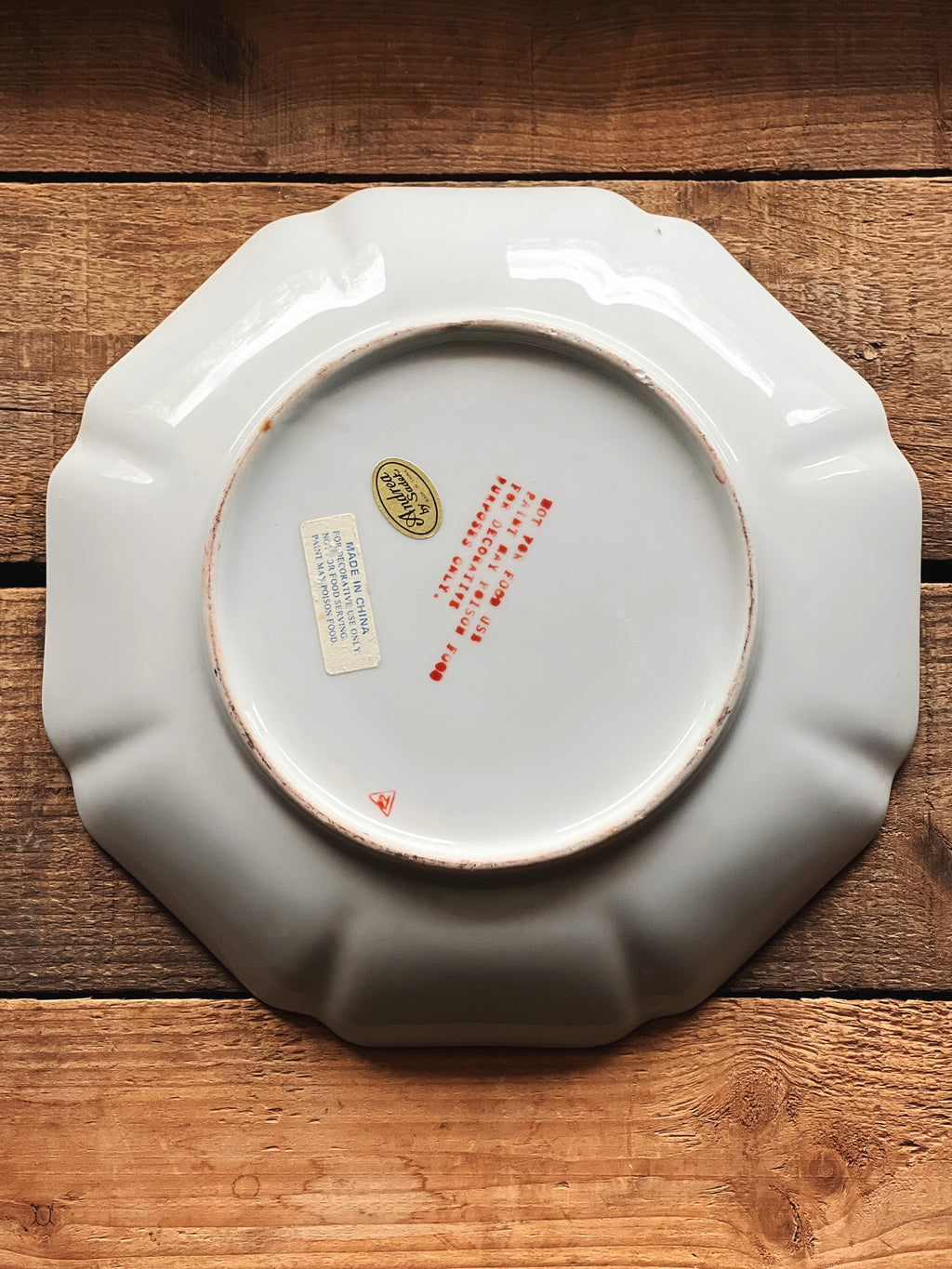 Vintage Andrea Sadek Chinoiserie Porcelain Wall Plate | Blue & White with Multicolor Detail