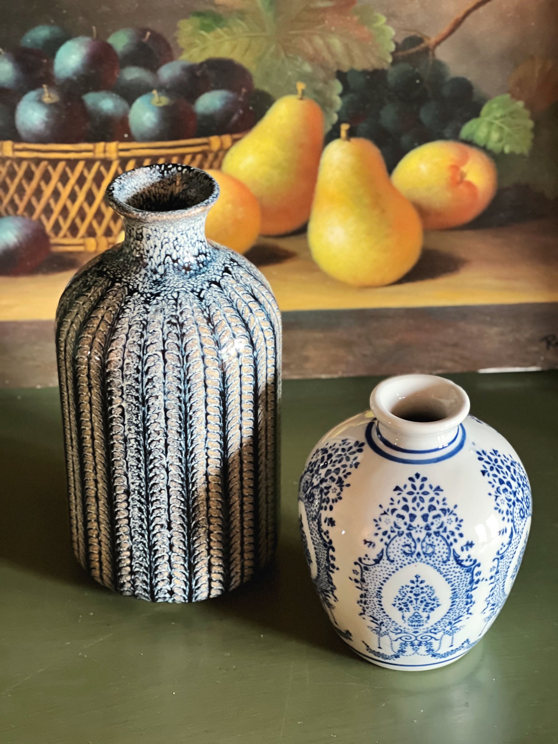 Pair of Blue Bud Vases