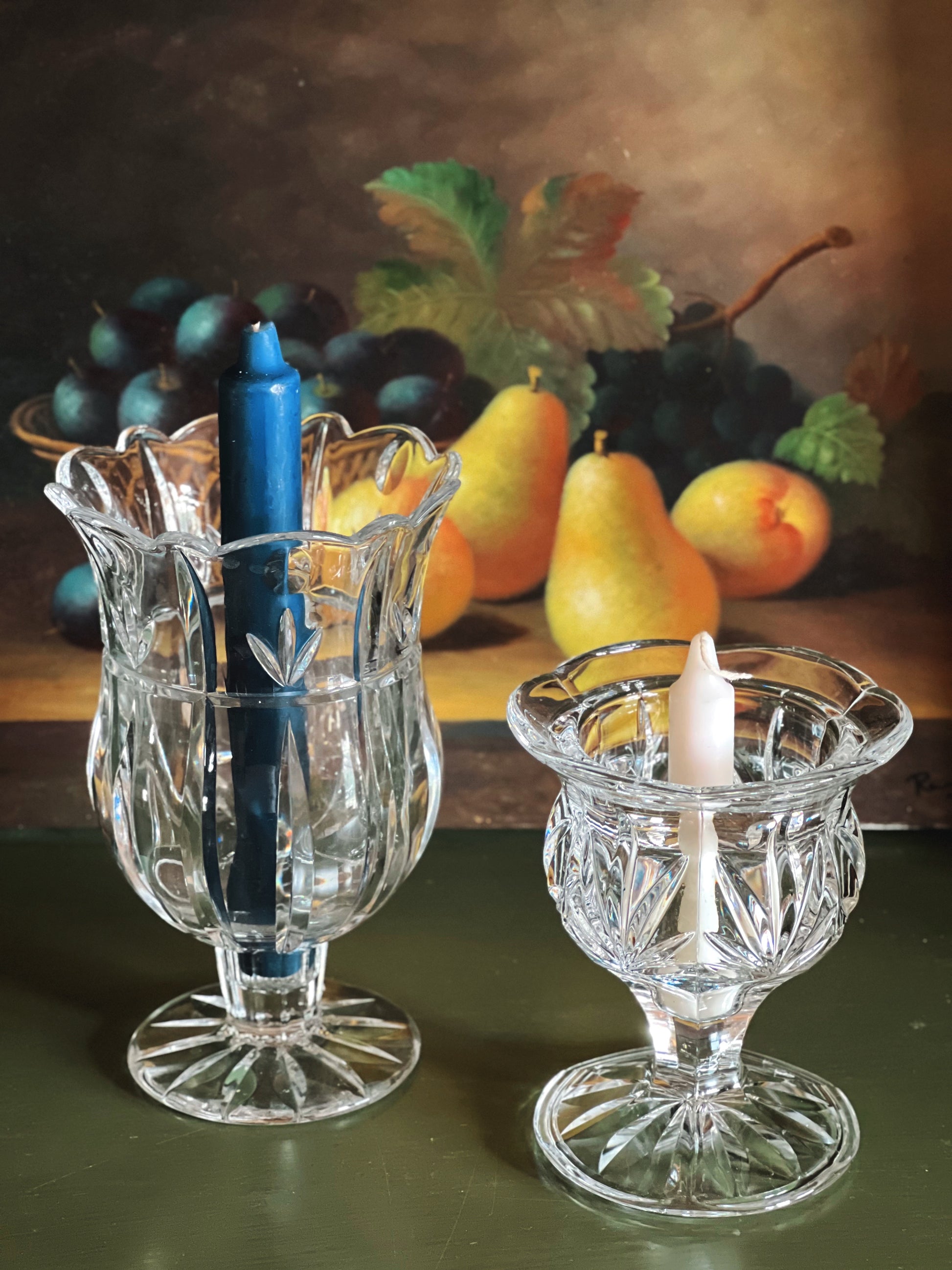 Vintage Crystal Taper Candleholder