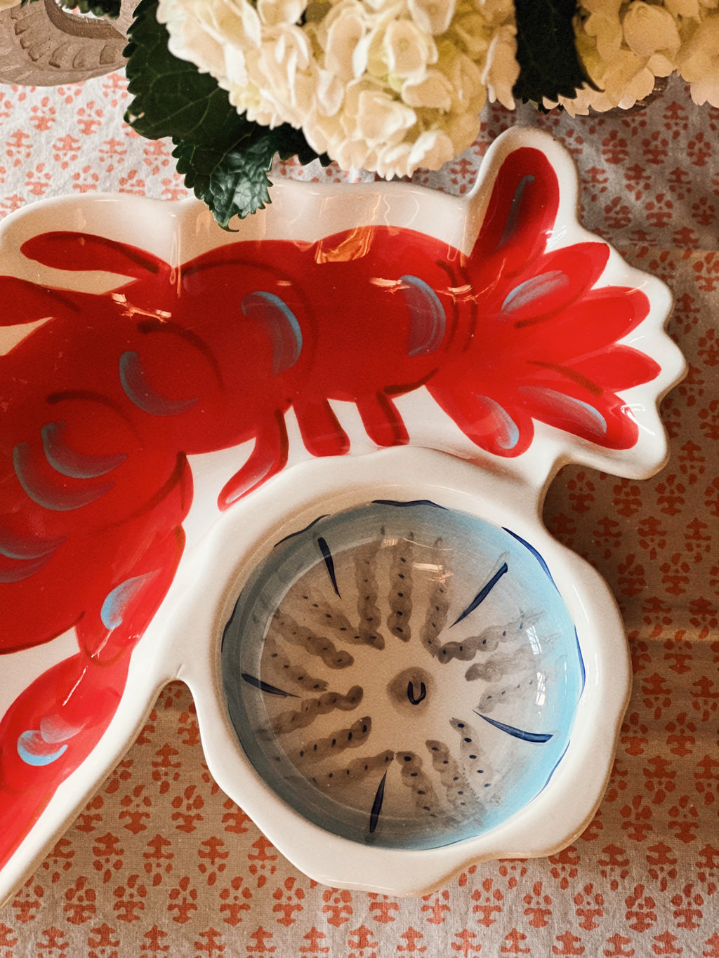 Vintage Lobster Chip & Dip Platter | Coastal Statement Serving Piece