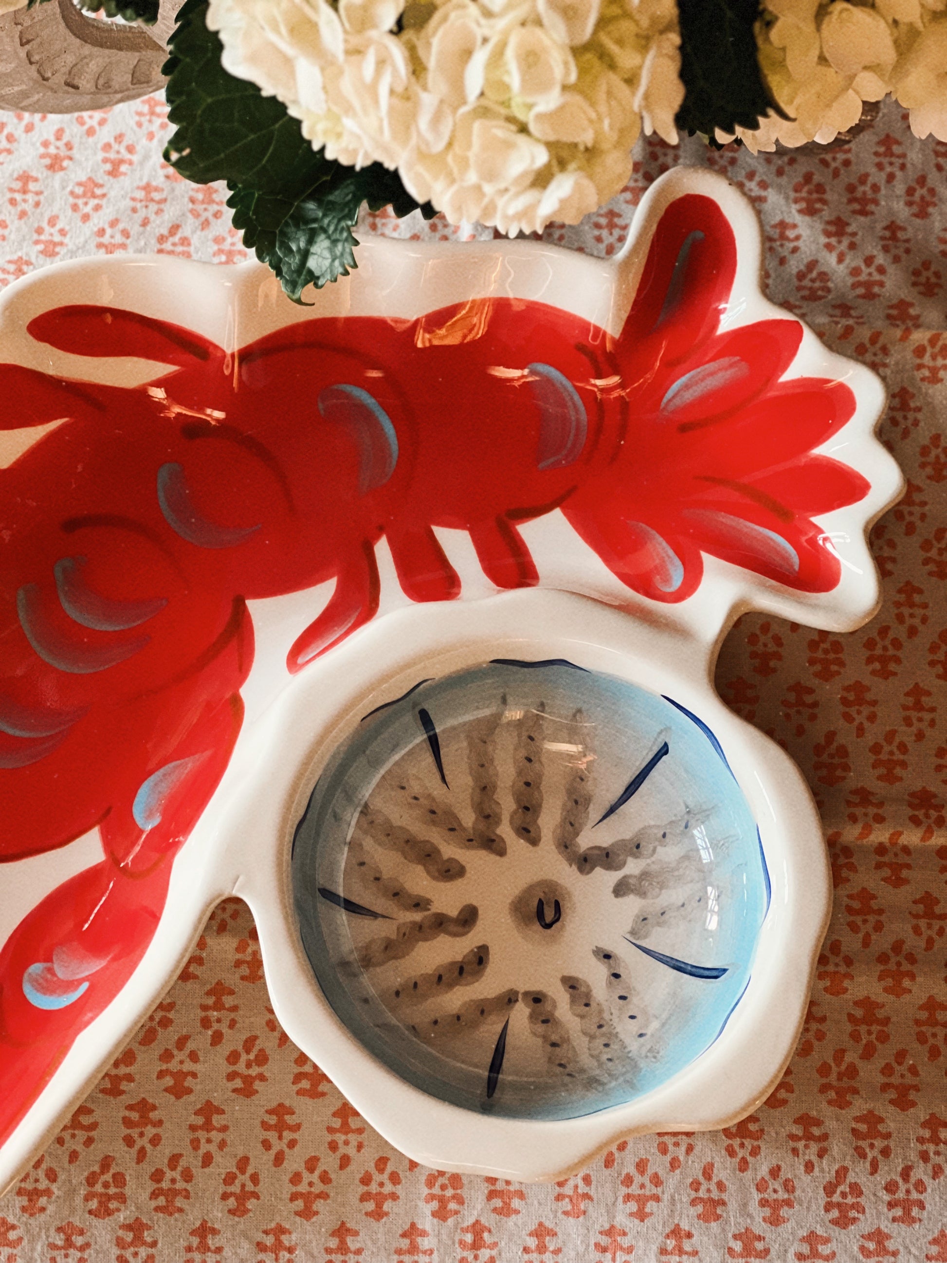 Vintage Lobster Chip & Dip Platter | Coastal Statement Serving Piece