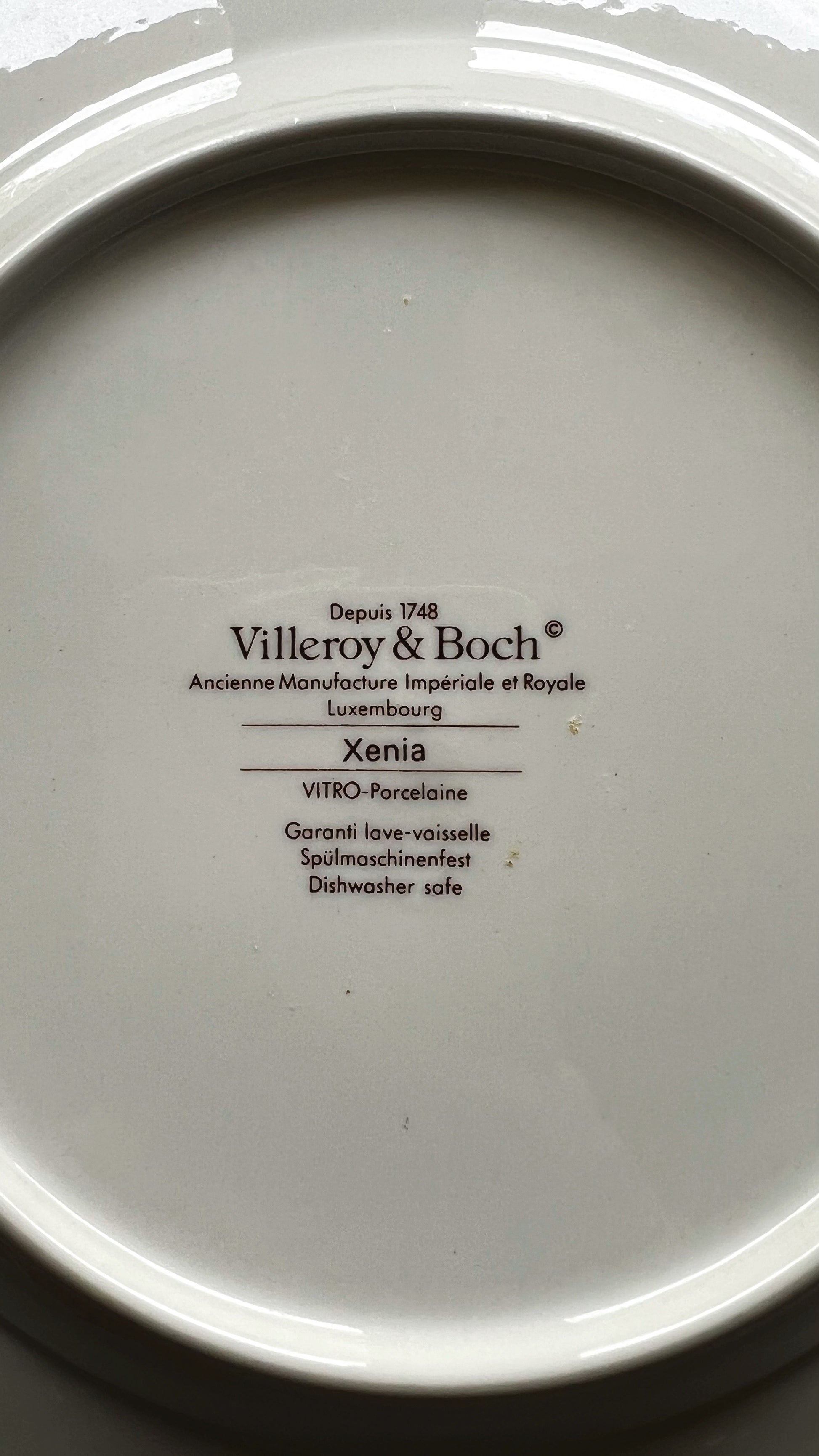 Vintage Villeroy & Boch Xenia Rimmed Soup Bowl | Floral Black Rim | Discontinued Dinnerware
