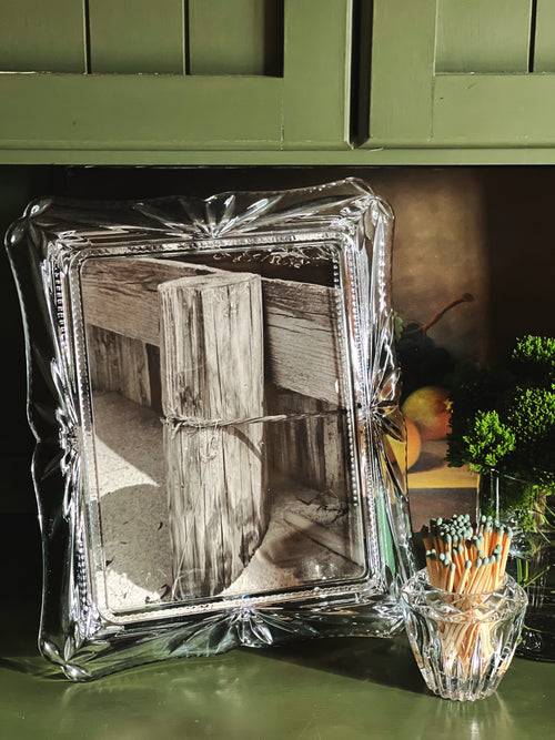 mikasa margate crystal picture frame with coastal black and white photograph