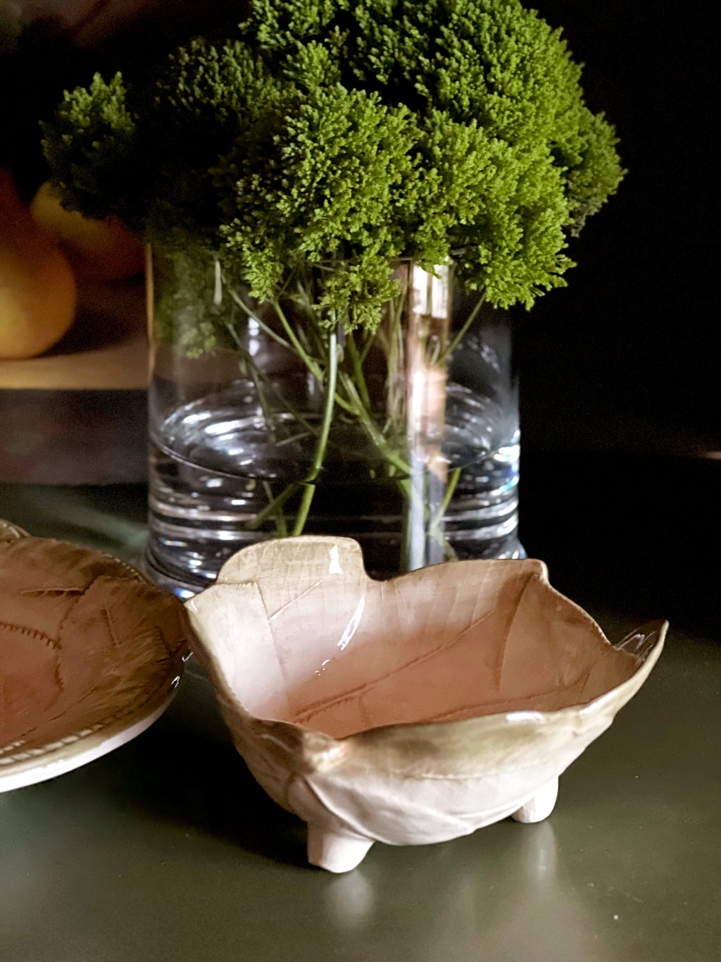 Close up angle of Italian ceramic sauce bowl