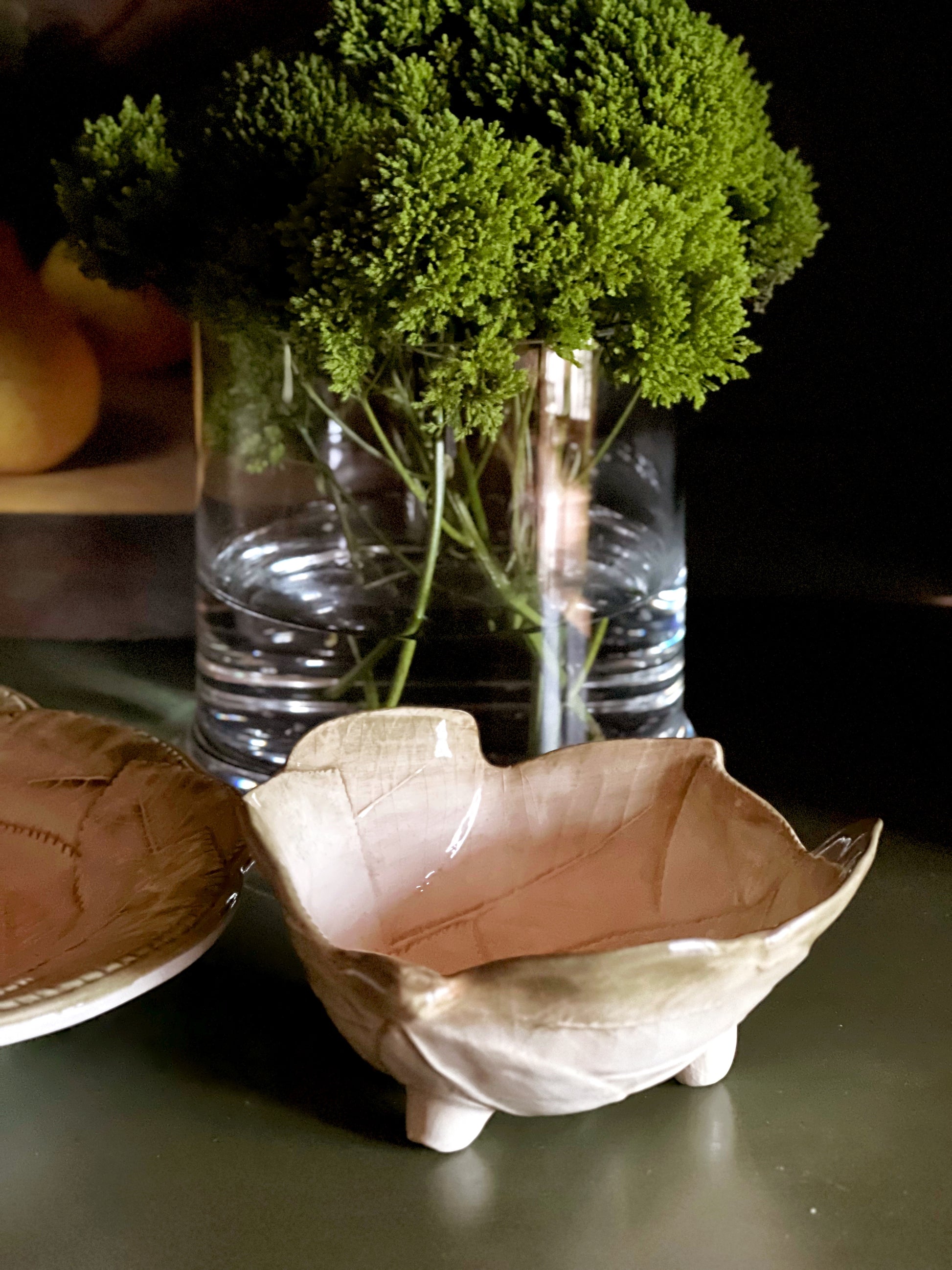 Close up angle of Italian ceramic sauce bowl