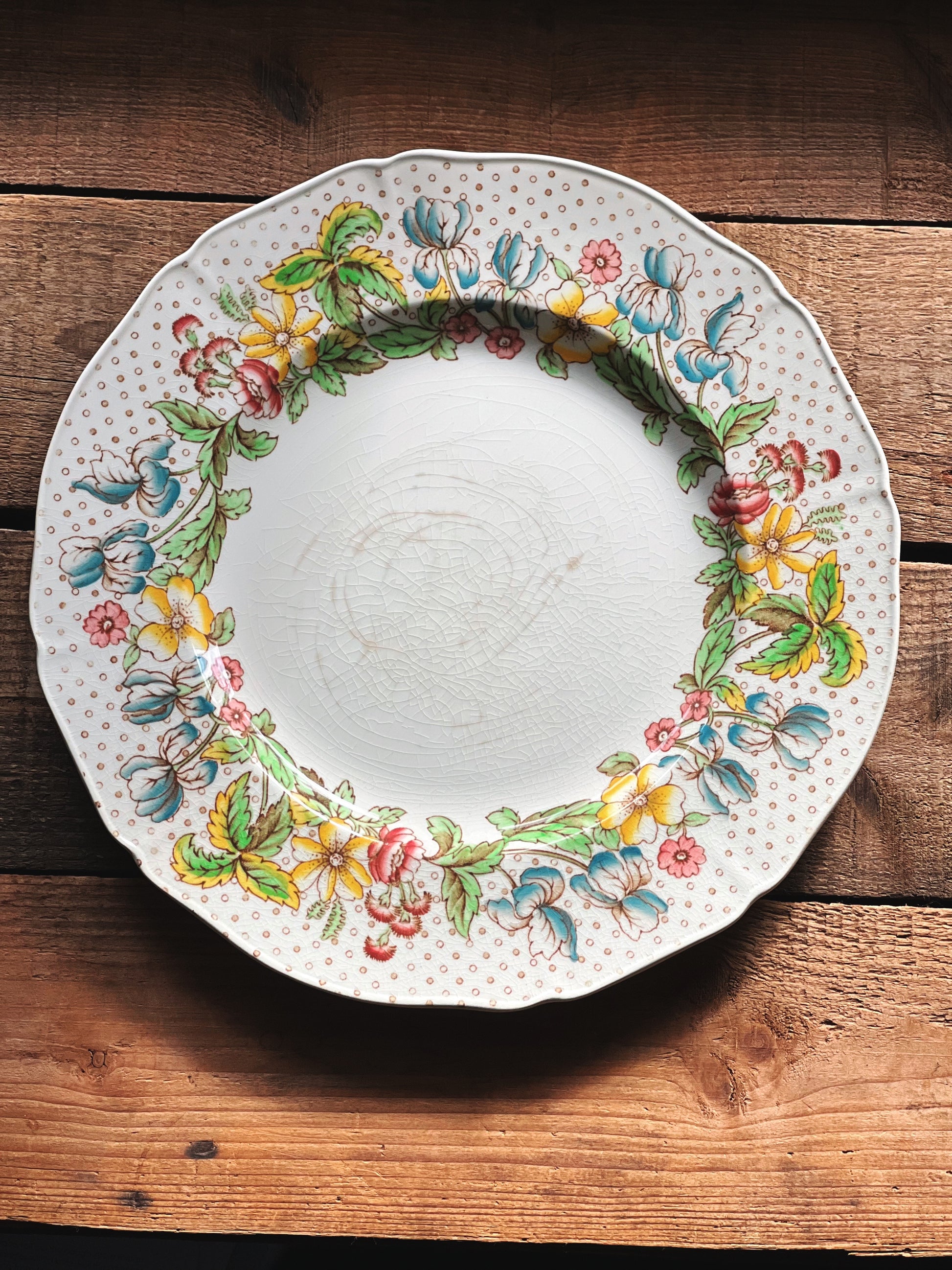 Alfred Meakin Irma Floral Dinner Plate | Rare English Transferware