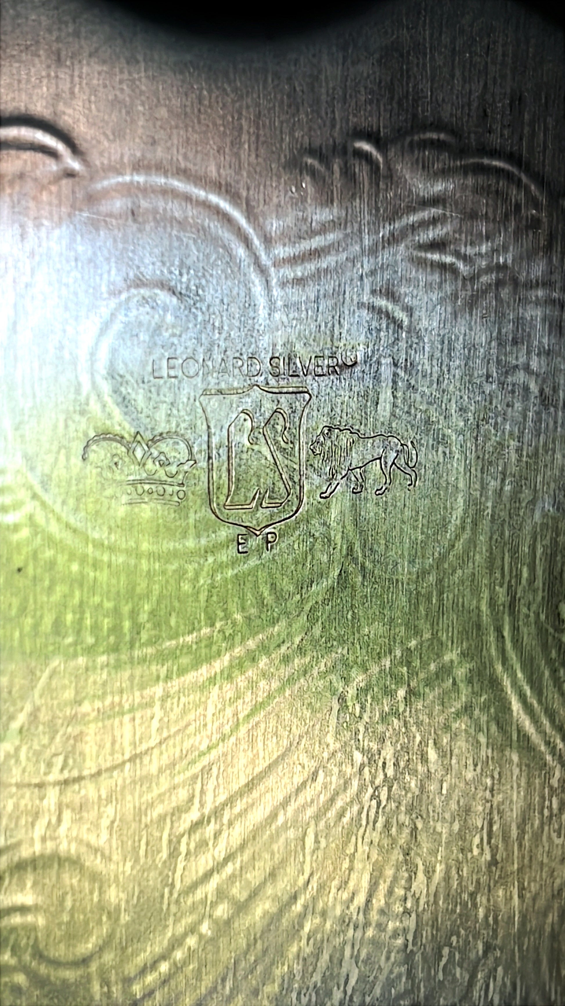 Leonard Silver mark on the underside of a large butler's tray