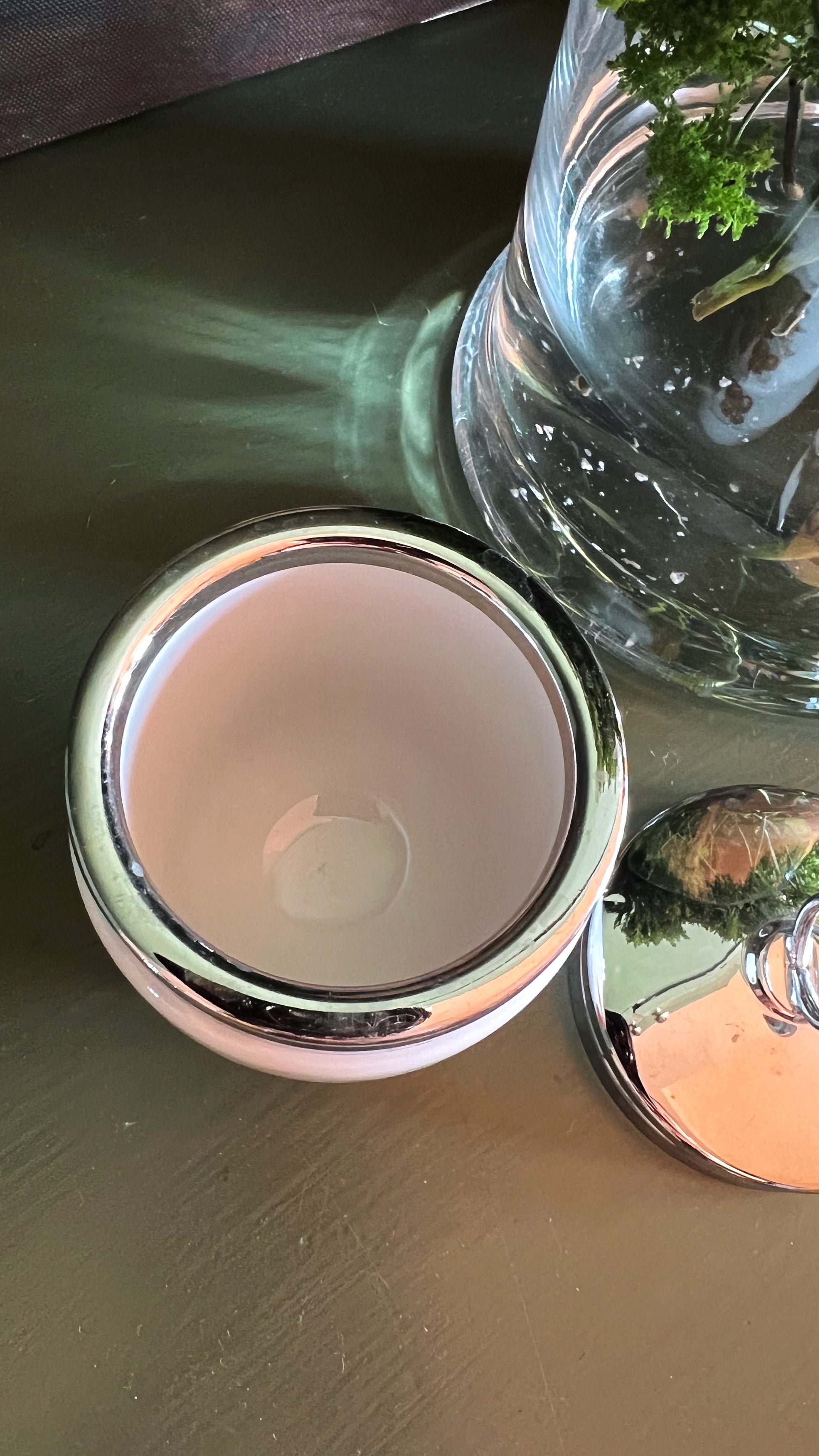 Interior of Royal Worcester porcelain egg coddler